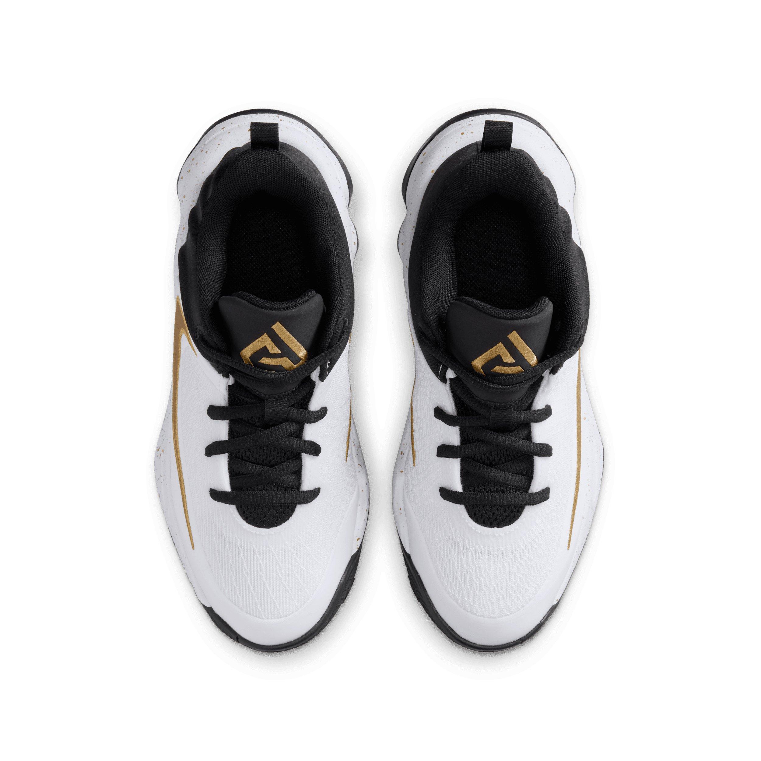 Nike Giannis Immortality 4 Grade School Boys' "Black/White/Metallic Gold" Basketball Shoe