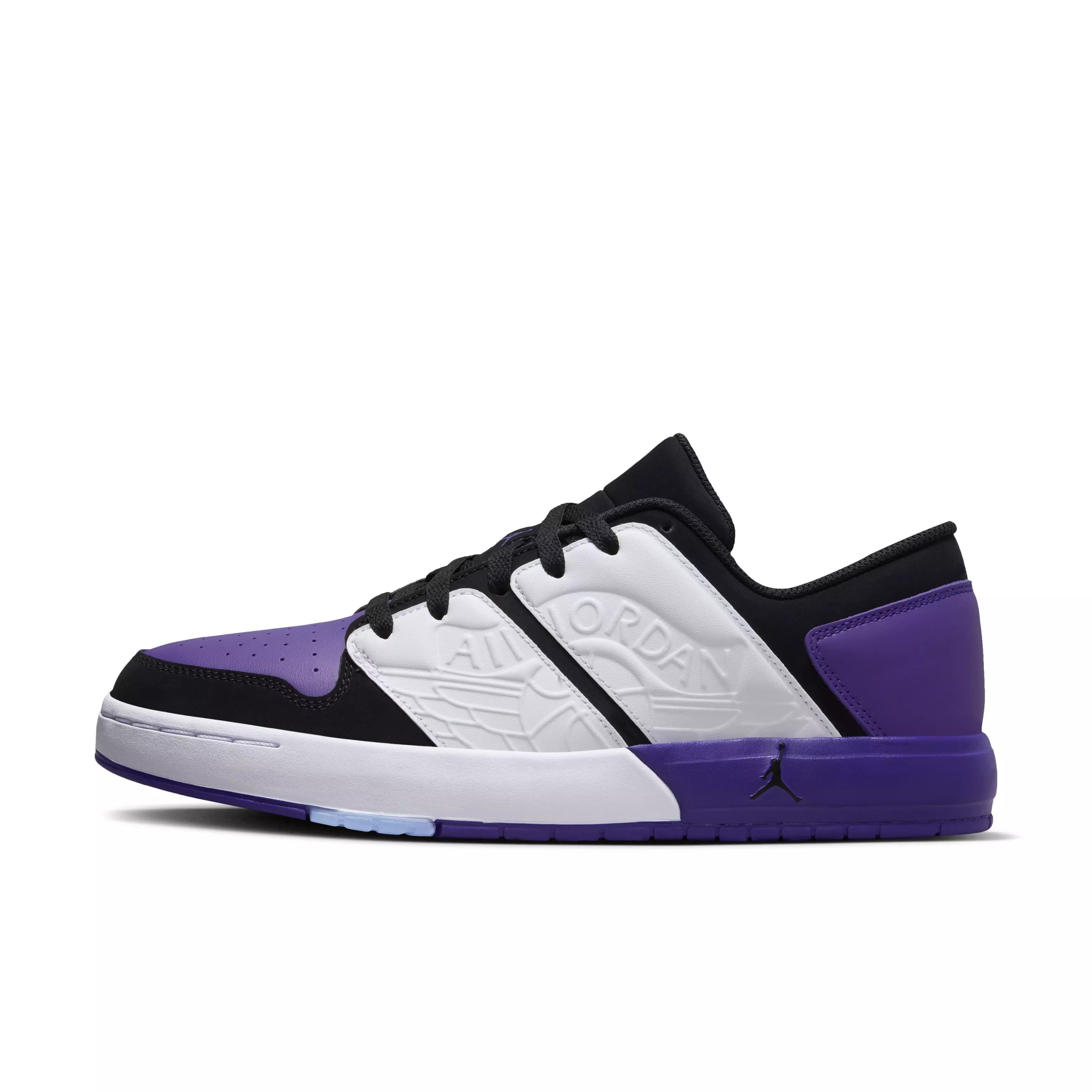Jordan Nu Retro 1 Low "White/Black/Field Purple" Men's Shoe - WHITE/BLACK/PURPLE