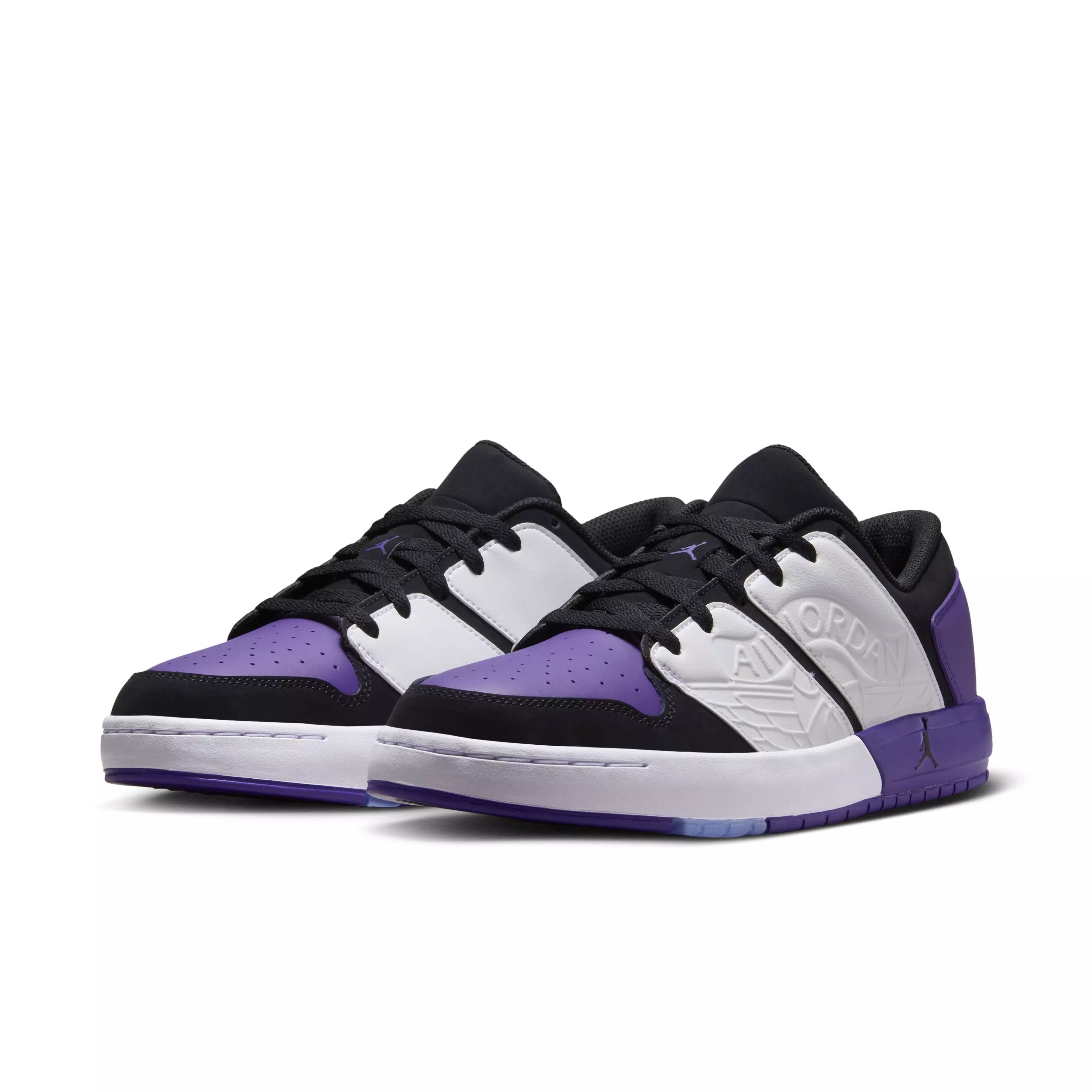 Jordan Nu Retro 1 Low "White/Black/Field Purple" Men's Shoe - WHITE/BLACK/PURPLE