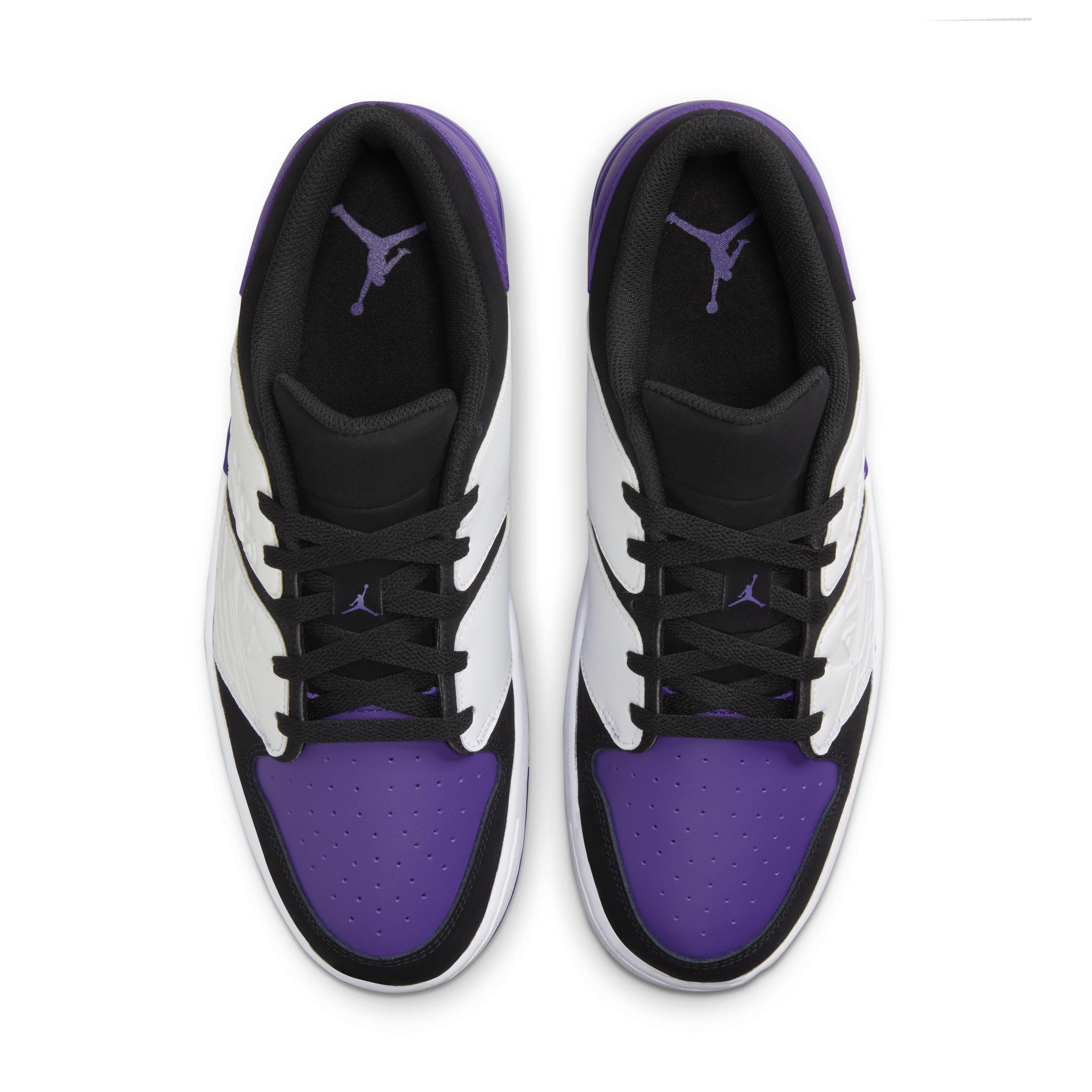 Jordan Nu Retro 1 Low "White/Black/Field Purple" Men's Shoe - WHITE/BLACK/PURPLE Thumbnail View 4