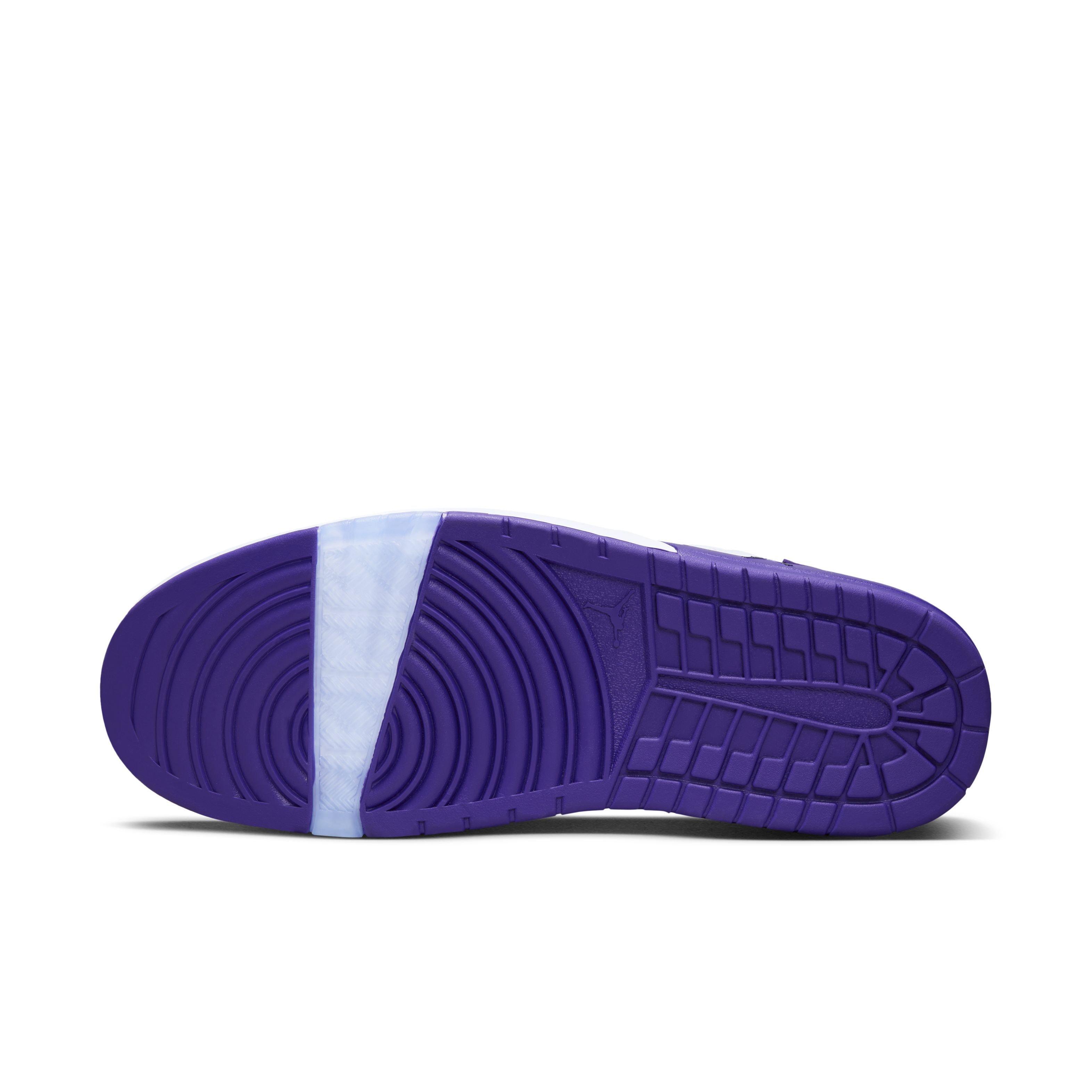 Jordan Nu Retro 1 Low "White/Black/Field Purple" Men's Shoe - WHITE/BLACK/PURPLE Thumbnail View 6