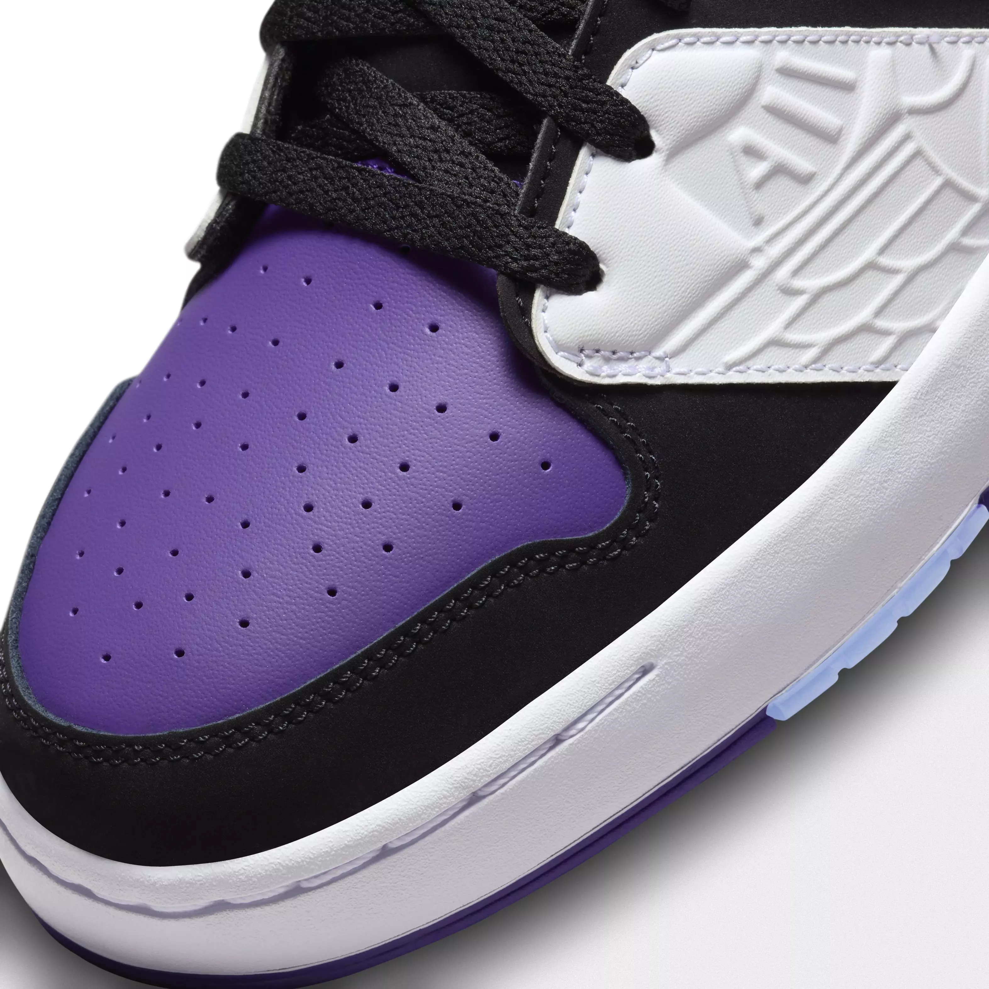Jordan Nu Retro 1 Low "White/Black/Field Purple" Men's Shoe - WHITE/BLACK/PURPLE