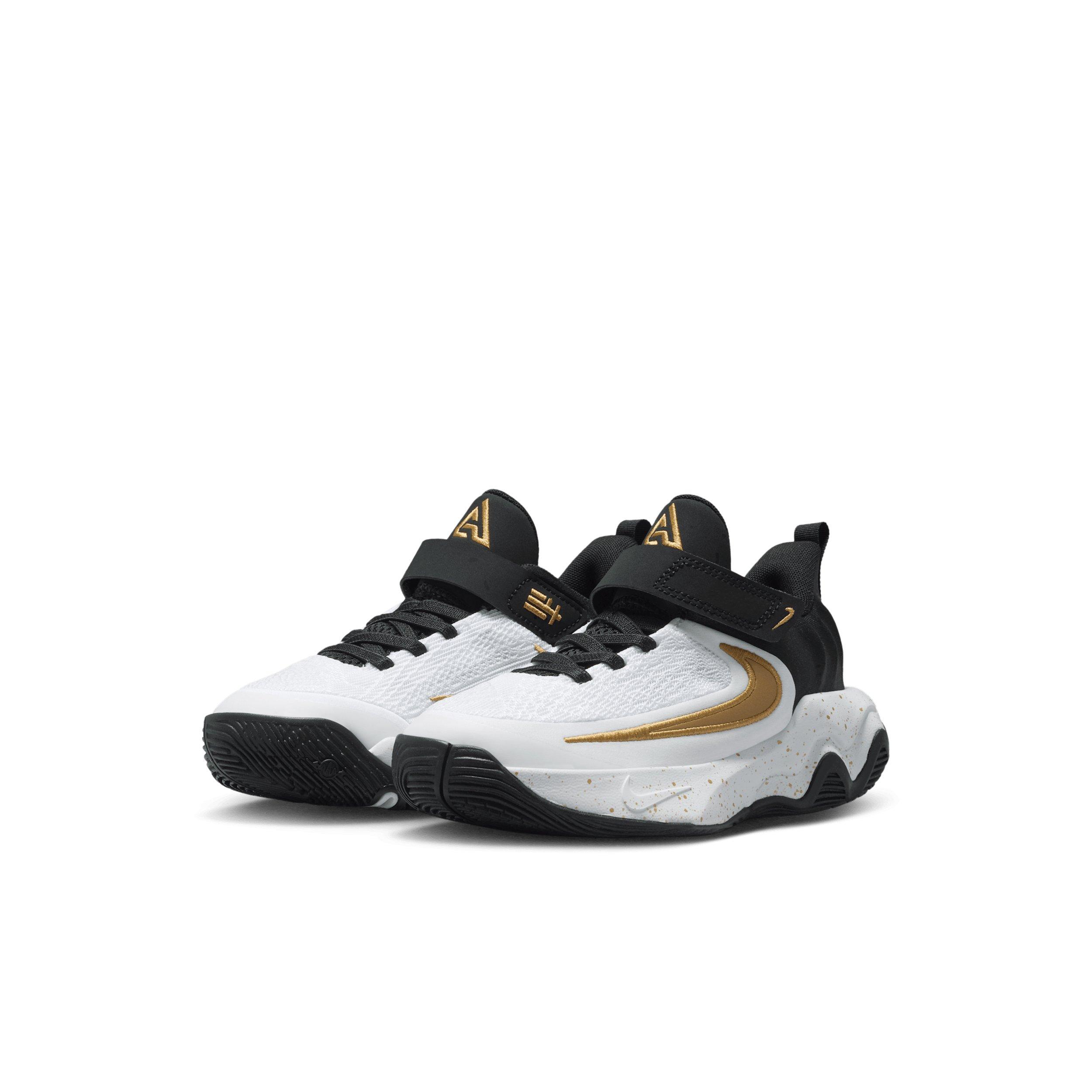 Nike Giannis Immortality 4 Preschool Boys' "Black/White/Metallic Gold" Basketball Shoe