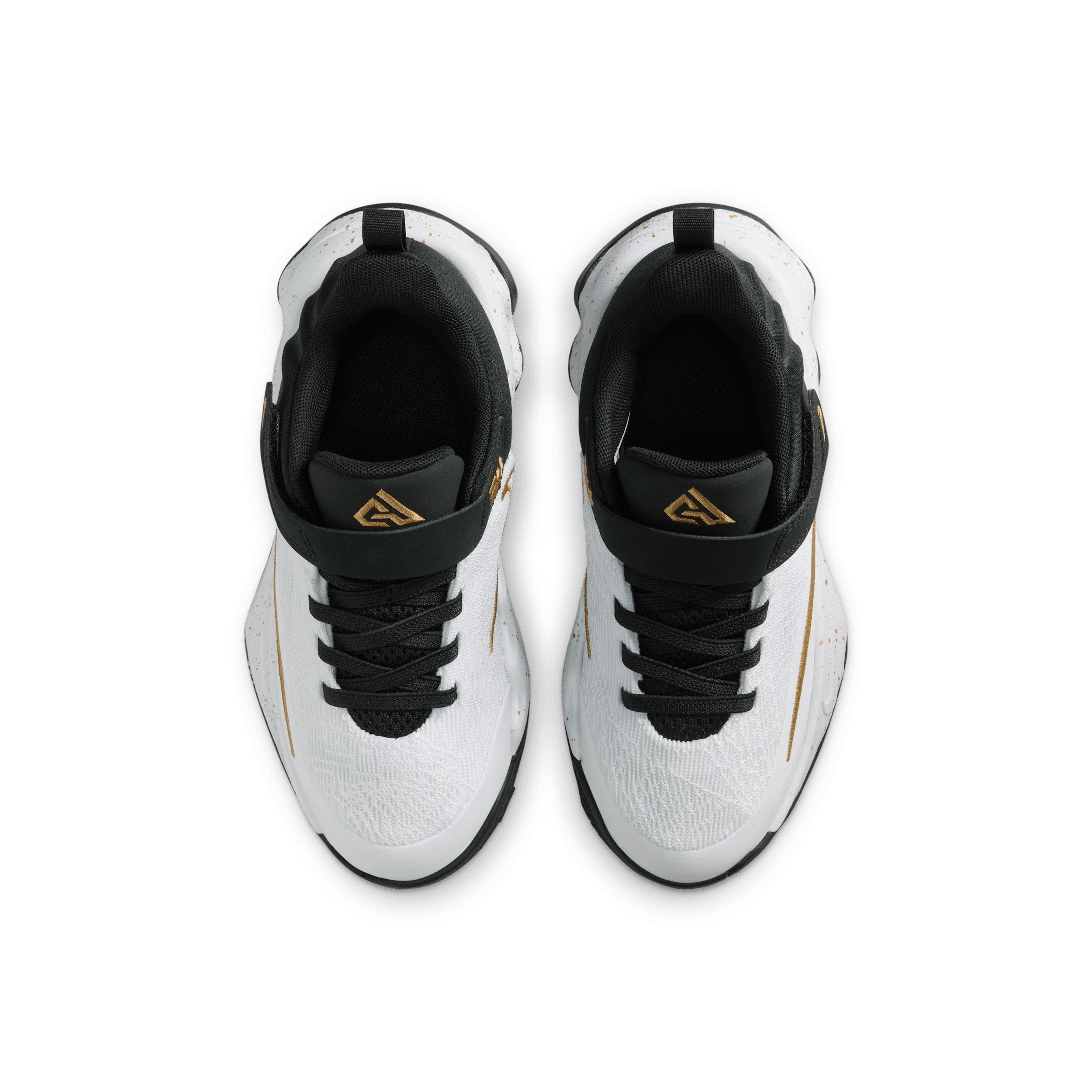 Nike Giannis Immortality 4 Preschool Boys' "Black/White/Metallic Gold" Basketball Shoe