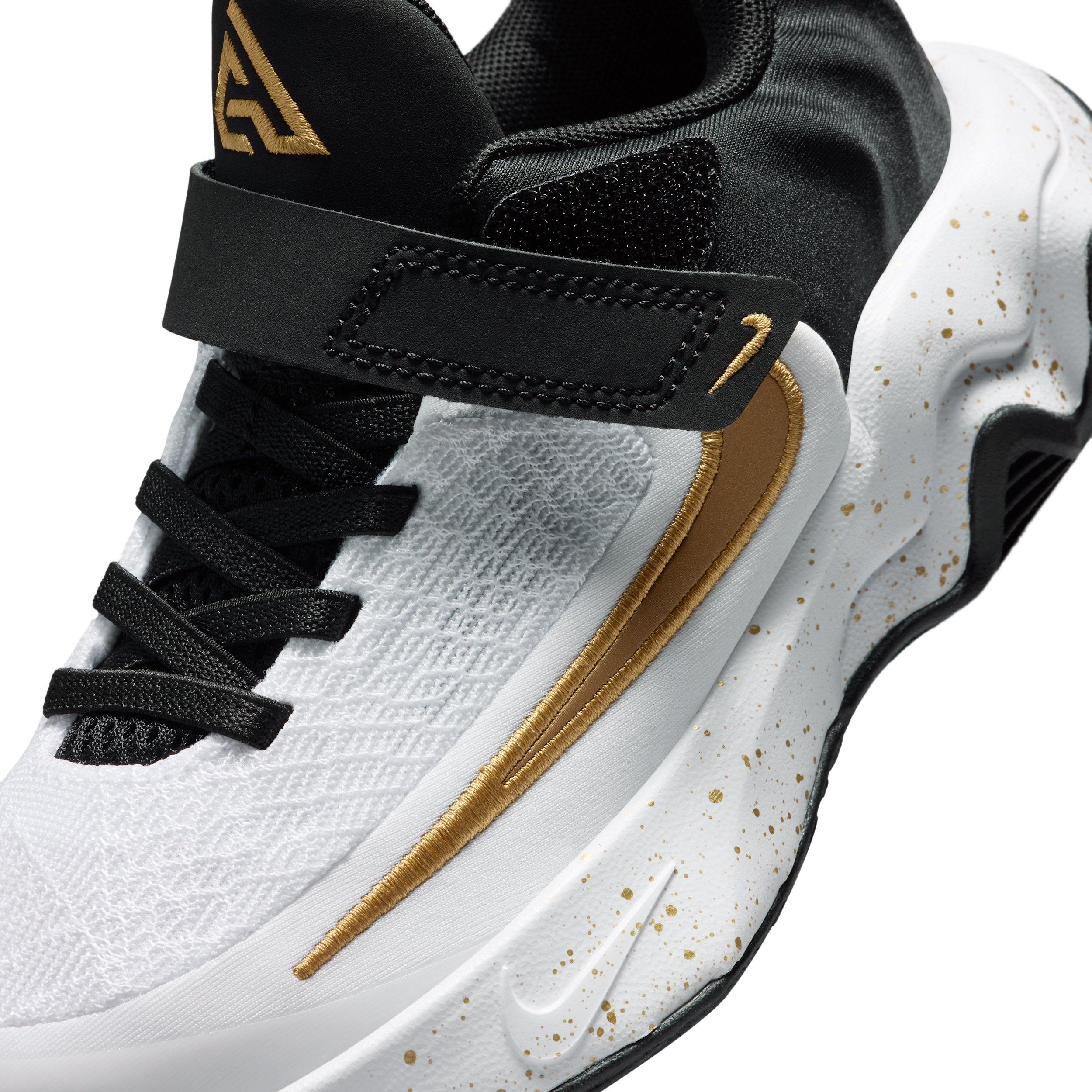 Nike Giannis Immortality 4 Preschool Boys' "Black/White/Metallic Gold" Basketball Shoe