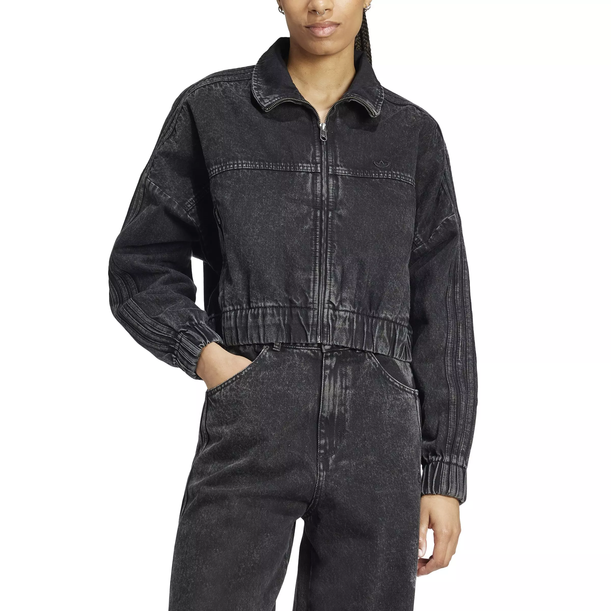 adidas Originals Women's Premium Essentials Denim Track Jacket - BLACK