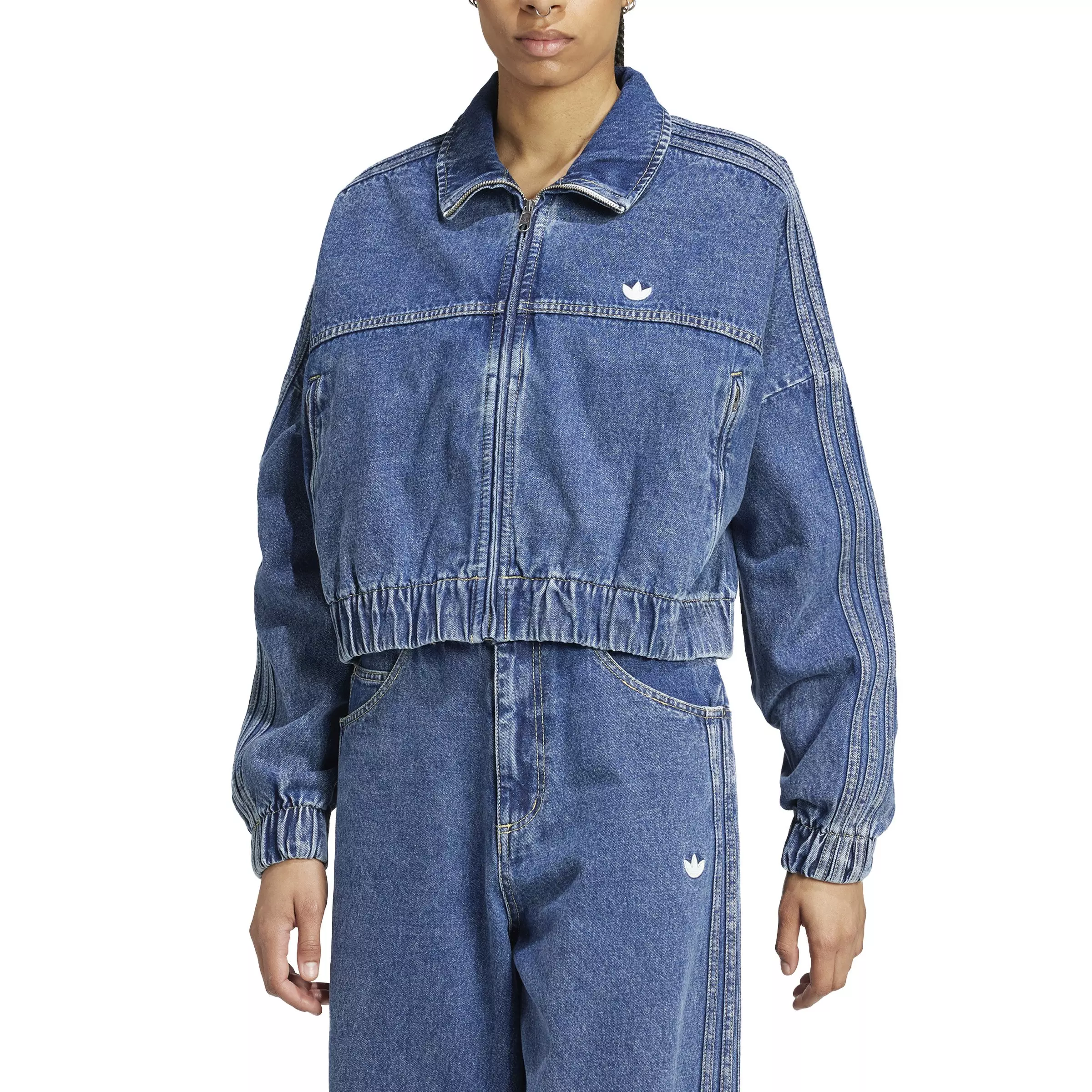 adidas Originals Women's Premium Essentials Denim Track Top - BLUE