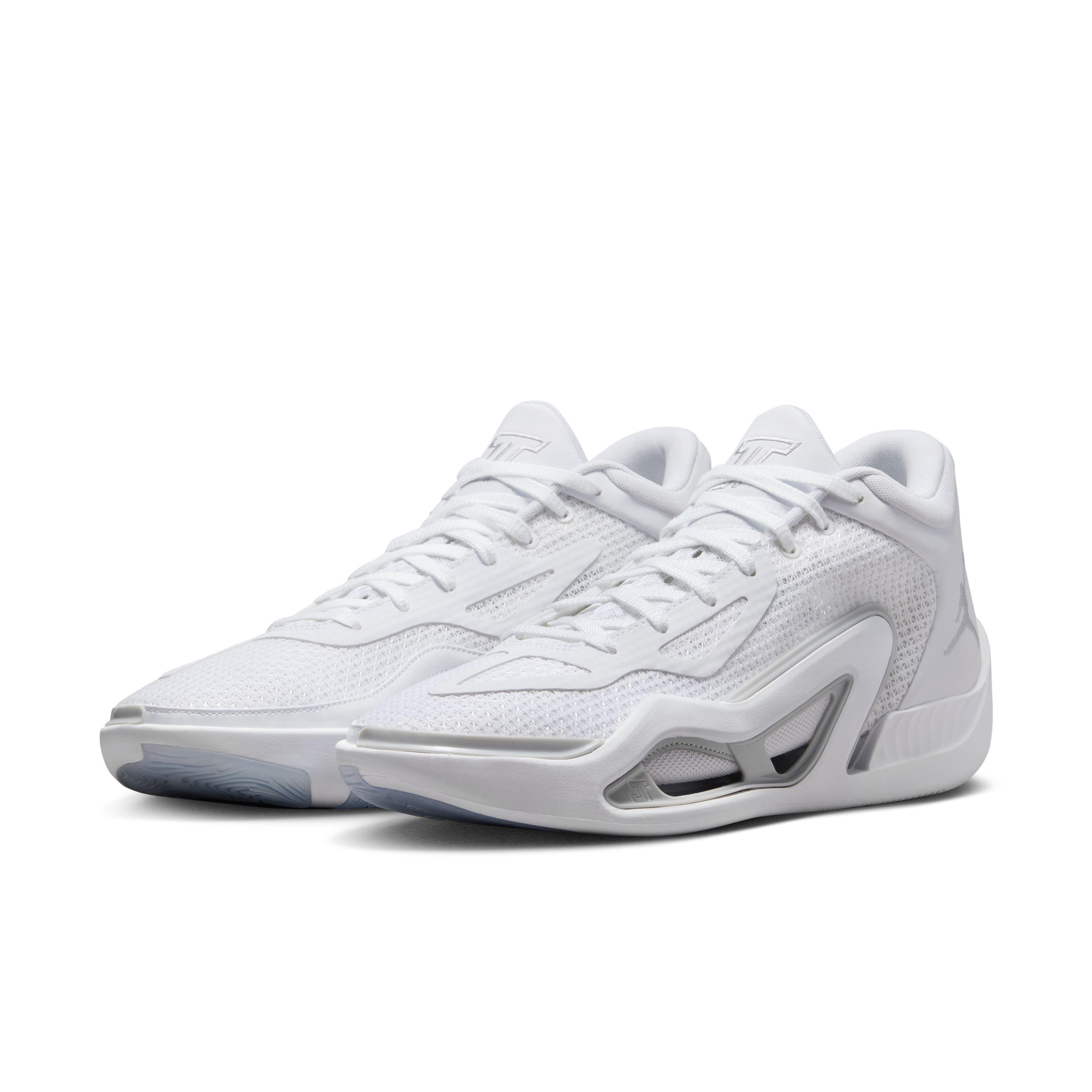 Jordan Tatum 1 TB "White/Grey Fog/White" Men's Basketball Shoe - WHITE/GREY/WHITE Thumbnail View 3