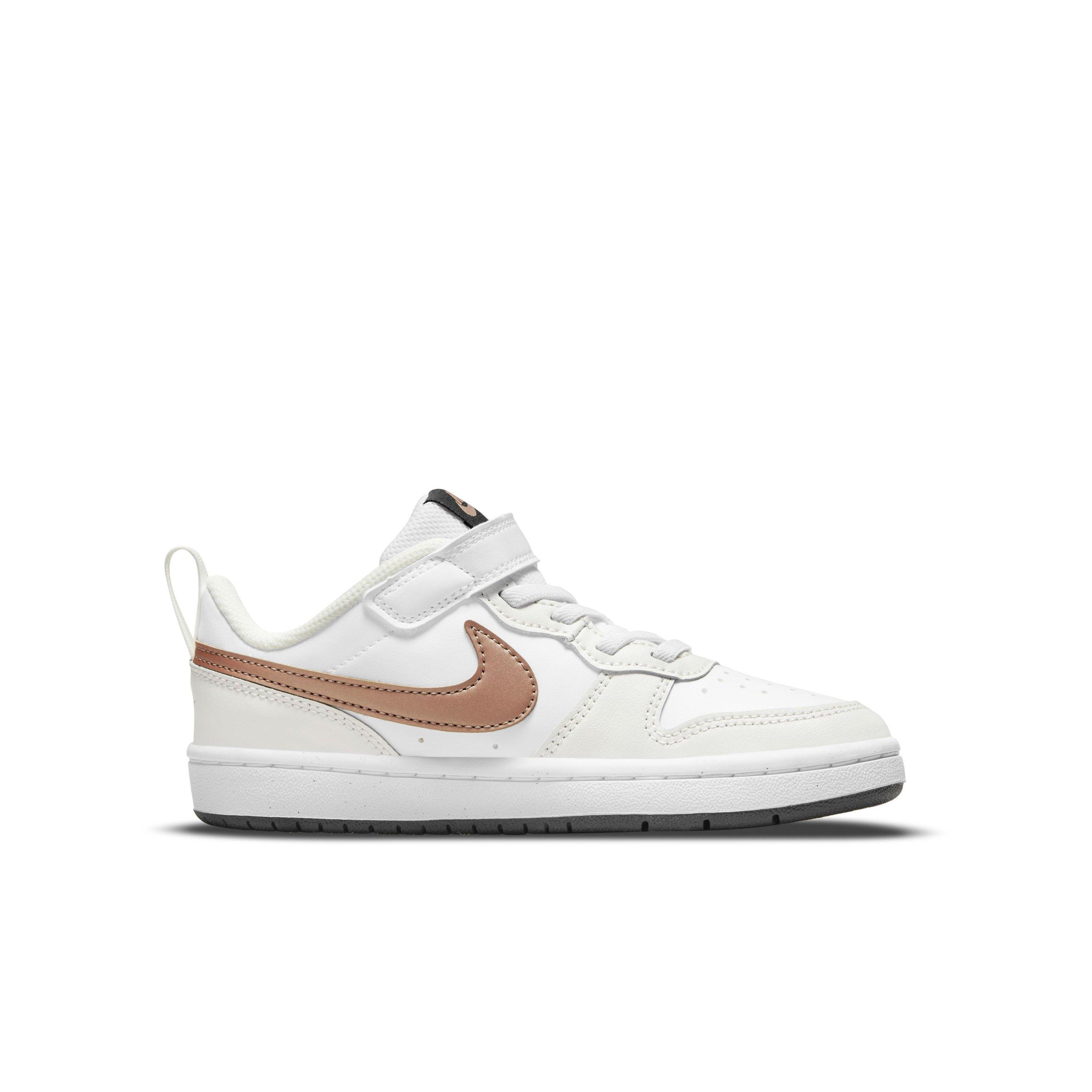 Nike Court Borough Low 2 White Metallic Red Bronze Summit White Preschool Boys Shoe Hibbett City Gear
