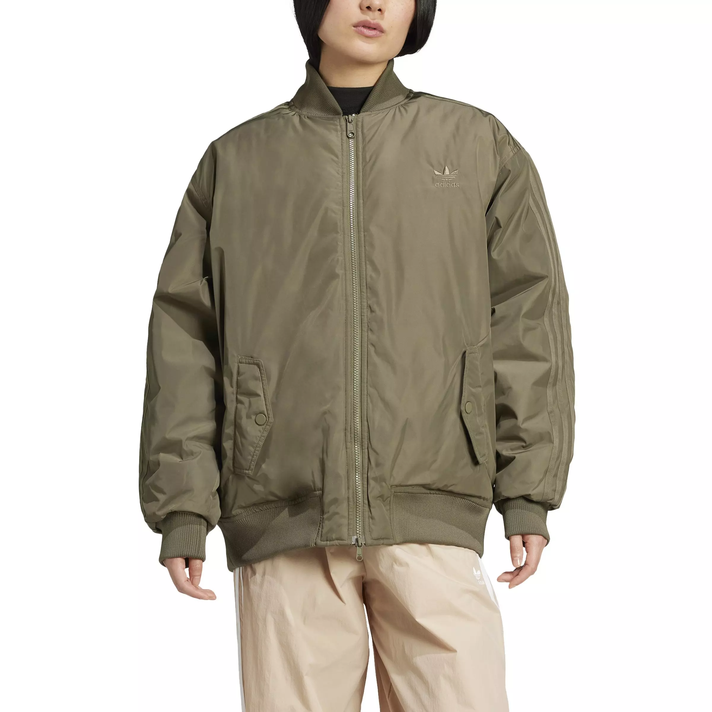 adidas Originals Women's Oversized SST Bomber Jacket - GREEN