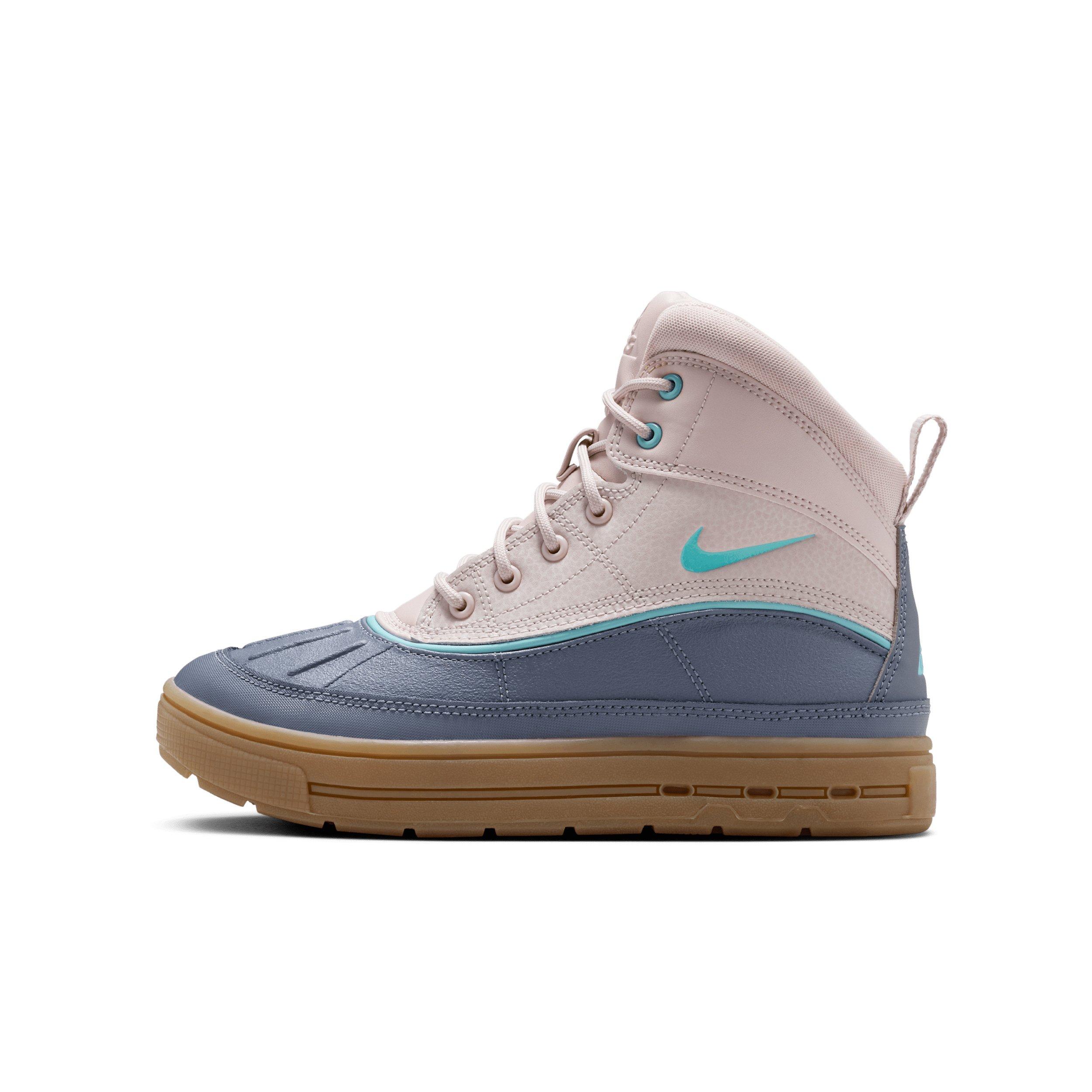 Nike Woodside 2 High Grade School Girls' "Platinum Violet/Carbon/Gum Light Brown/Turquoise" Boot