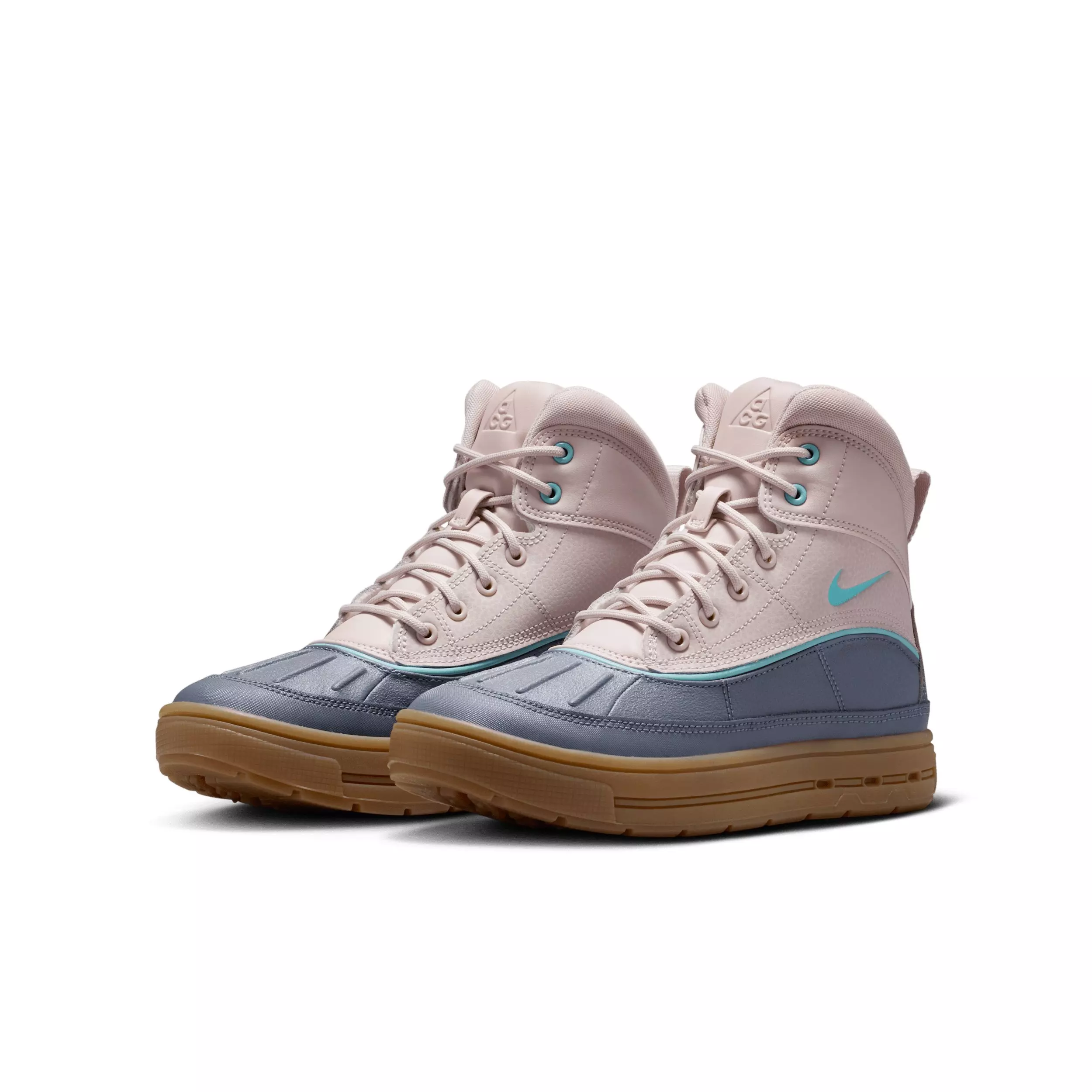 Nike Woodside 2 High "Platinum Violet/Carbon/Gum Light Brown/Turquoise" Grade School Girls' Boot - PLATINUM VIOLET/LT CARBON/LT BROWN/TURQUOISE