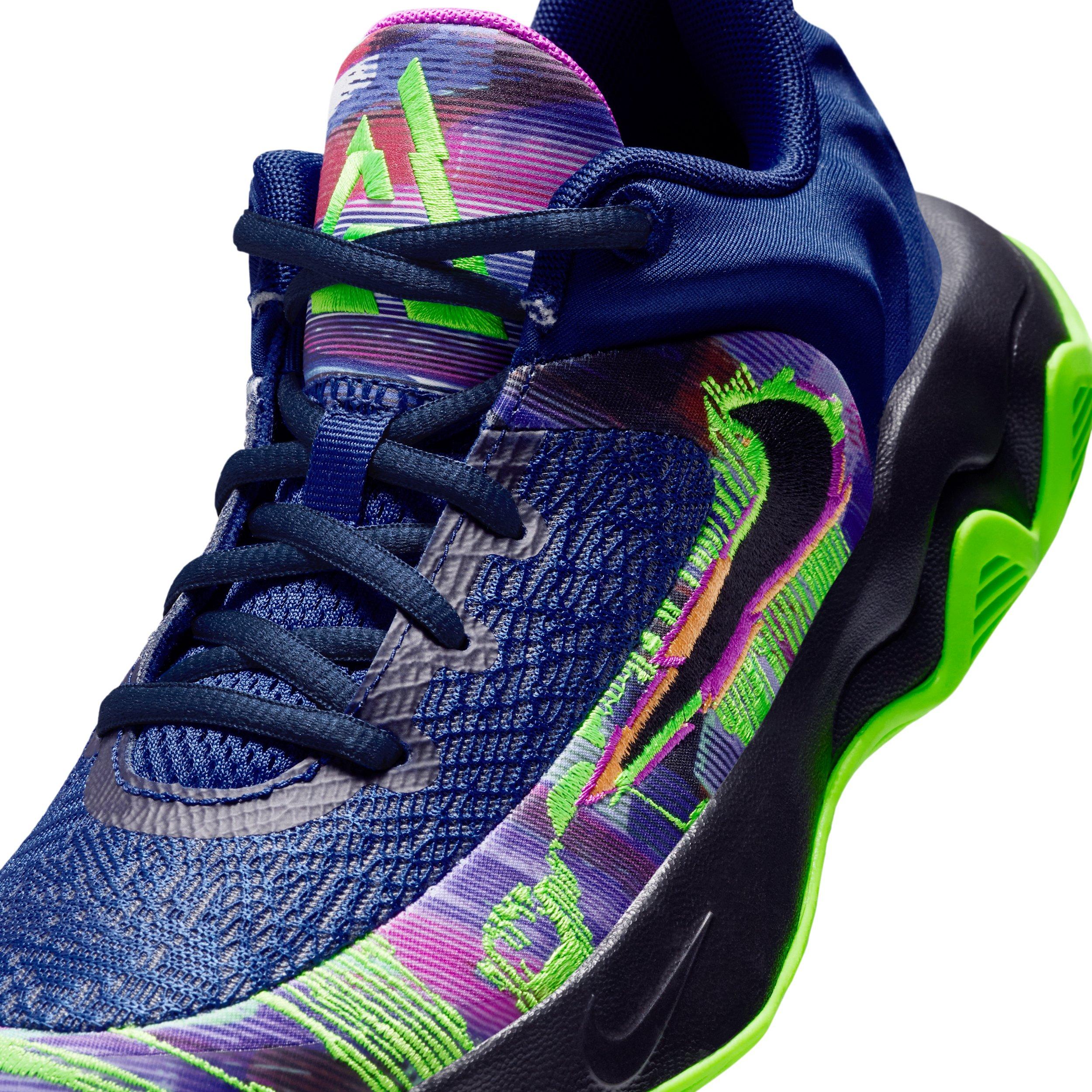 Nike Giannis Immortality 4 Grade School Boys' "Blue Void/Green Strike/Purple/Black" Basketball Shoe
