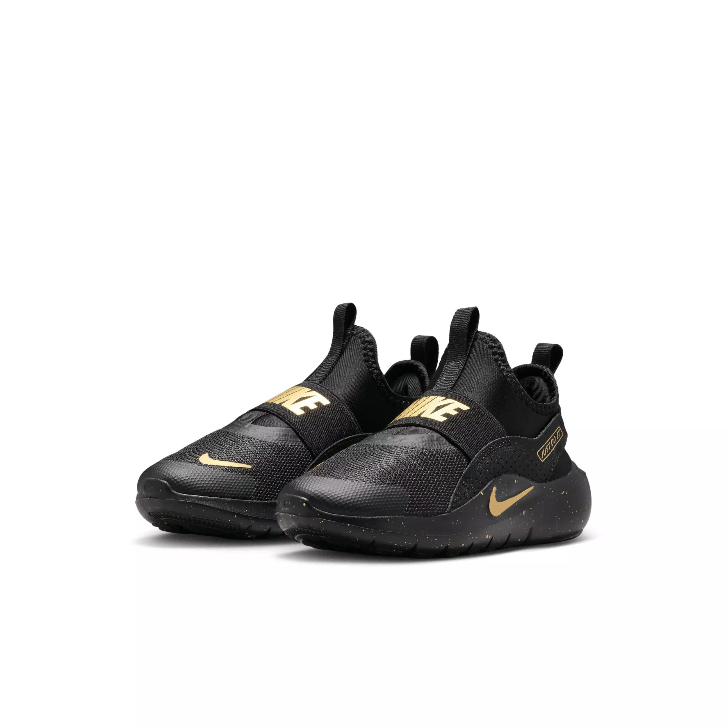 Nike Flex Runner 4 SE "Black/Black/Metallic Gold" Preschool Boys' Running Shoe - BLACK/BLACK/GOLD