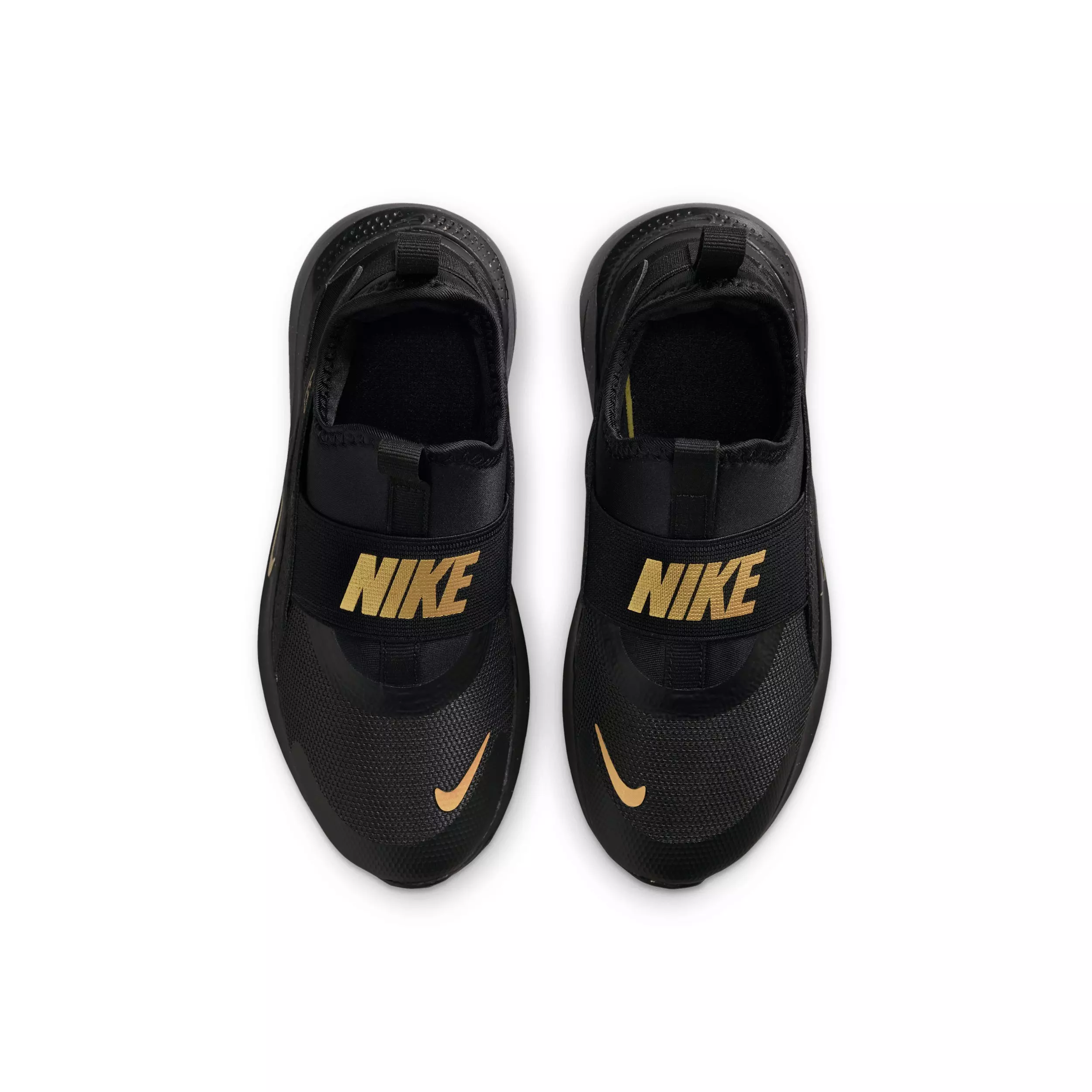 Nike Flex Runner 4 SE "Black/Black/Metallic Gold" Preschool Boys' Running Shoe - BLACK/BLACK/GOLD
