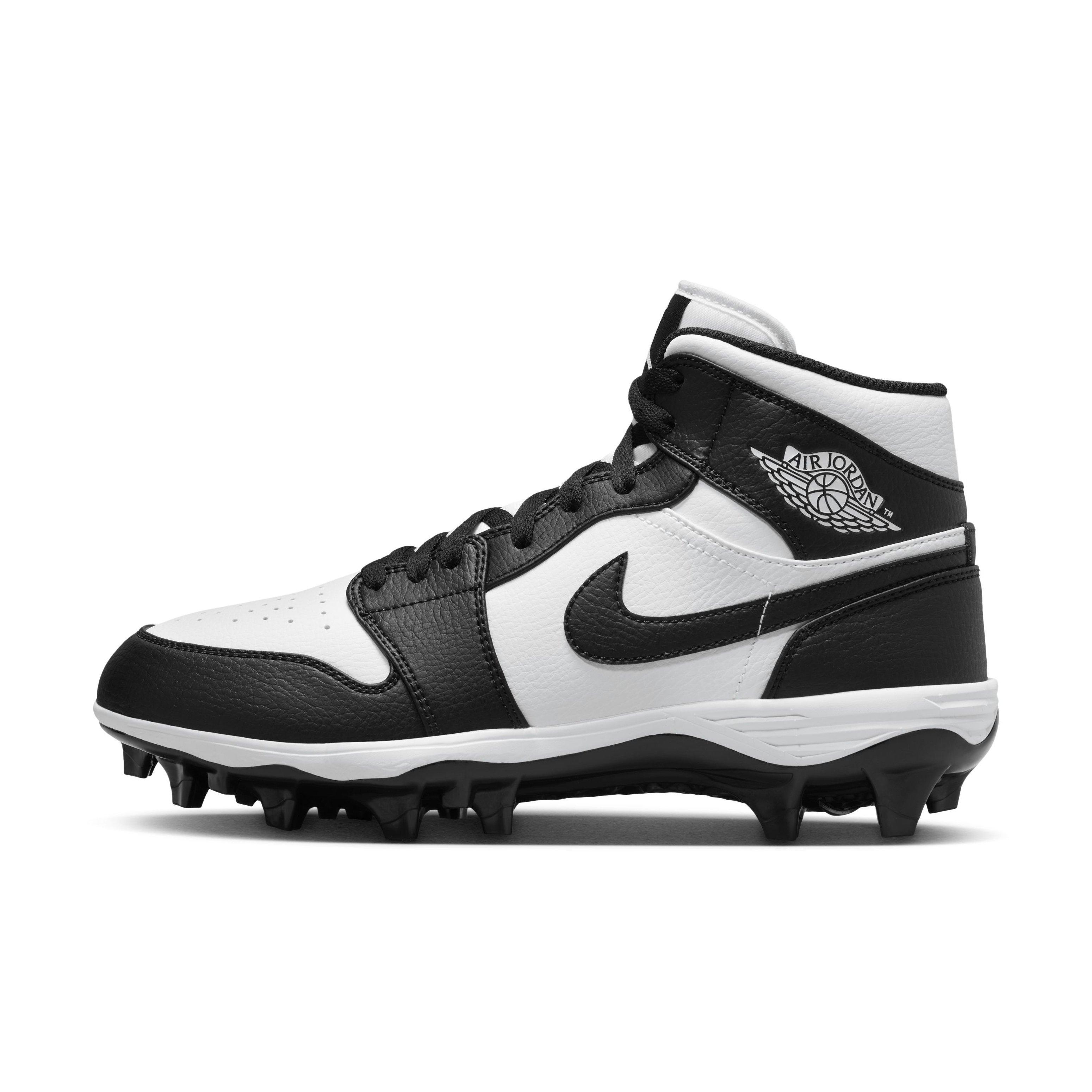 Jordan 1 Mid TD "White/Black" Men's Football Cleat - WHITE/BLACK/BLACK Thumbnail View 2