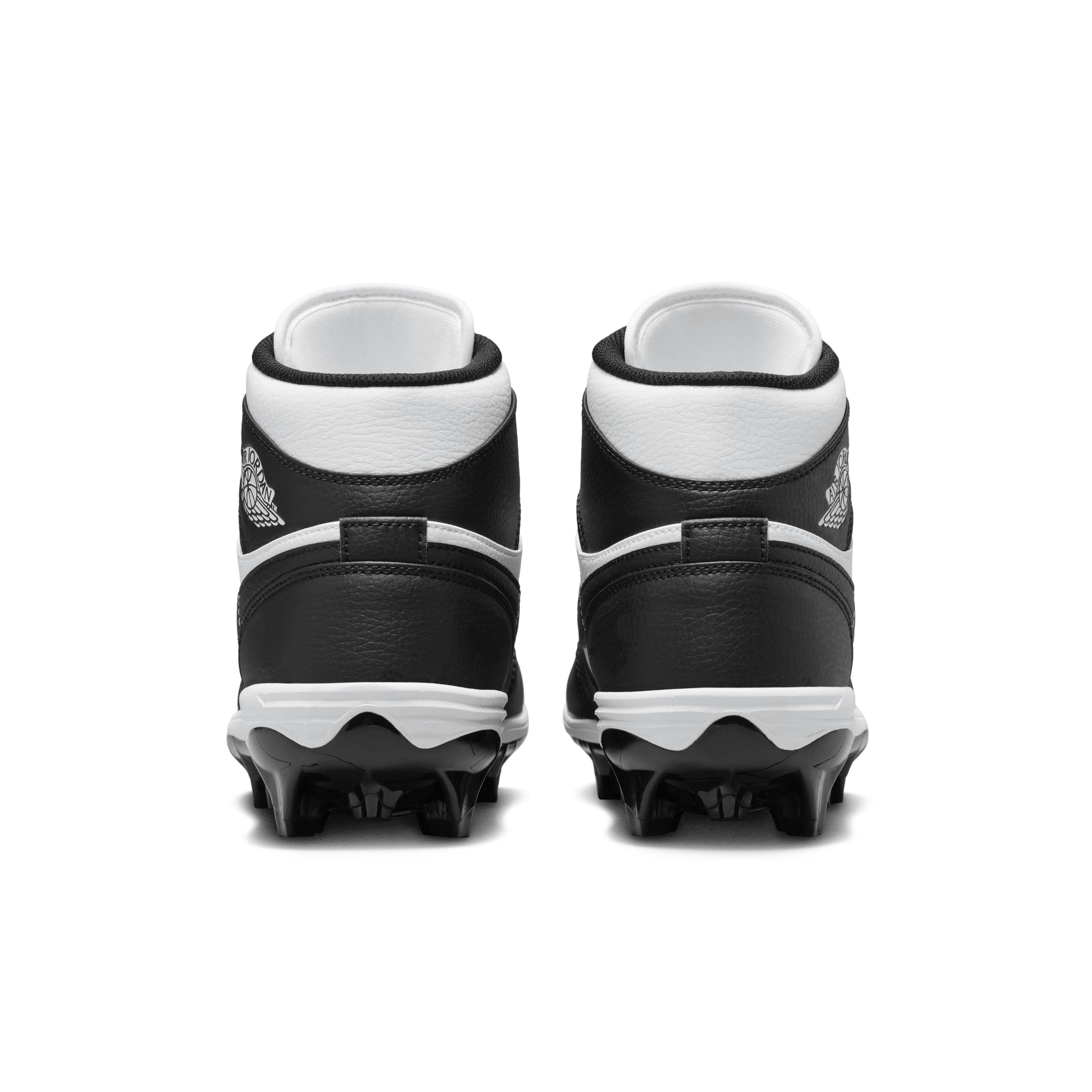 Jordan 1 Mid TD "White/Black" Men's Football Cleat - WHITE/BLACK/BLACK Thumbnail View 5