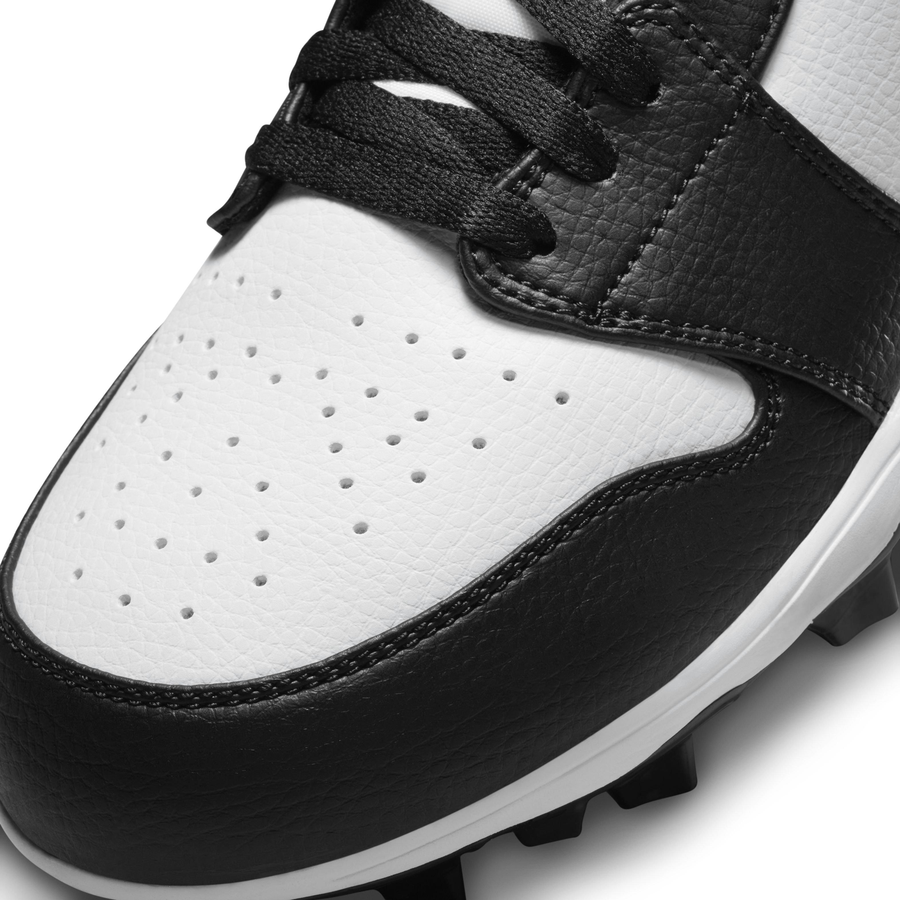Jordan 1 Mid TD "White/Black" Men's Football Cleat - WHITE/BLACK/BLACK Thumbnail View 8
