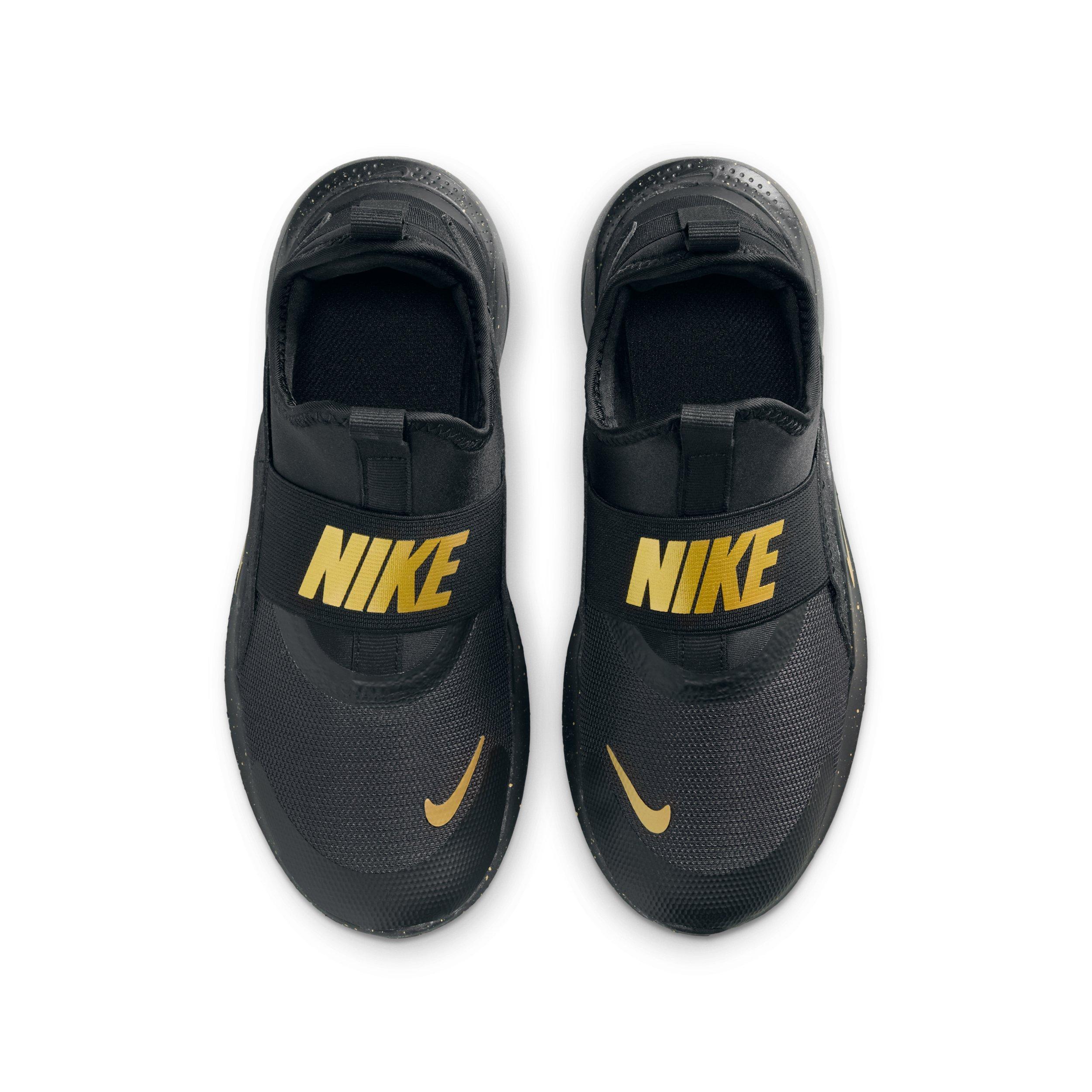 Nike Flex Runner 4 SE Grade School Boys' "Black/Black/Metallic Gold" Running Shoe