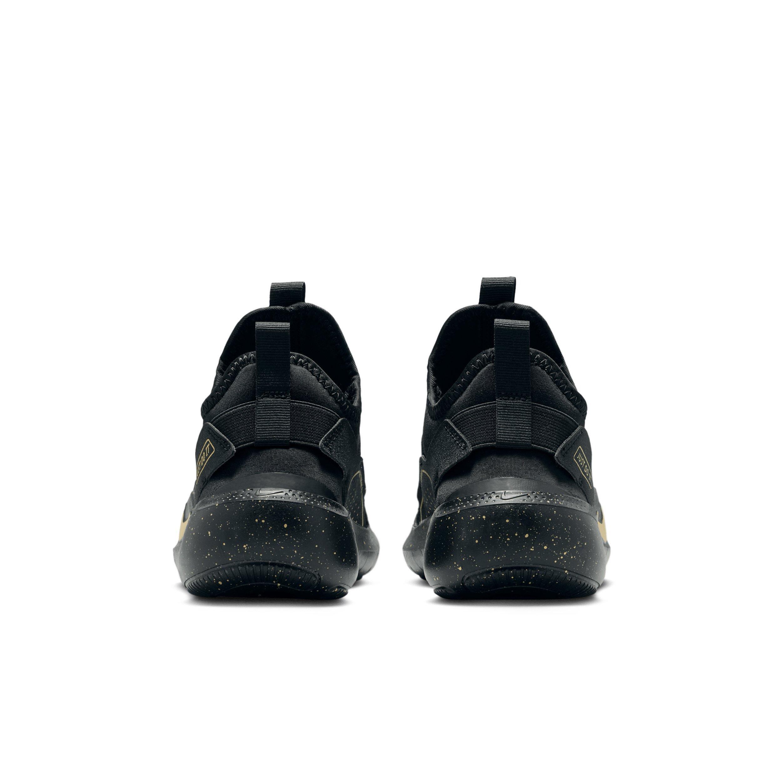 Nike Flex Runner 4 SE Grade School Boys' "Black/Black/Metallic Gold" Running Shoe