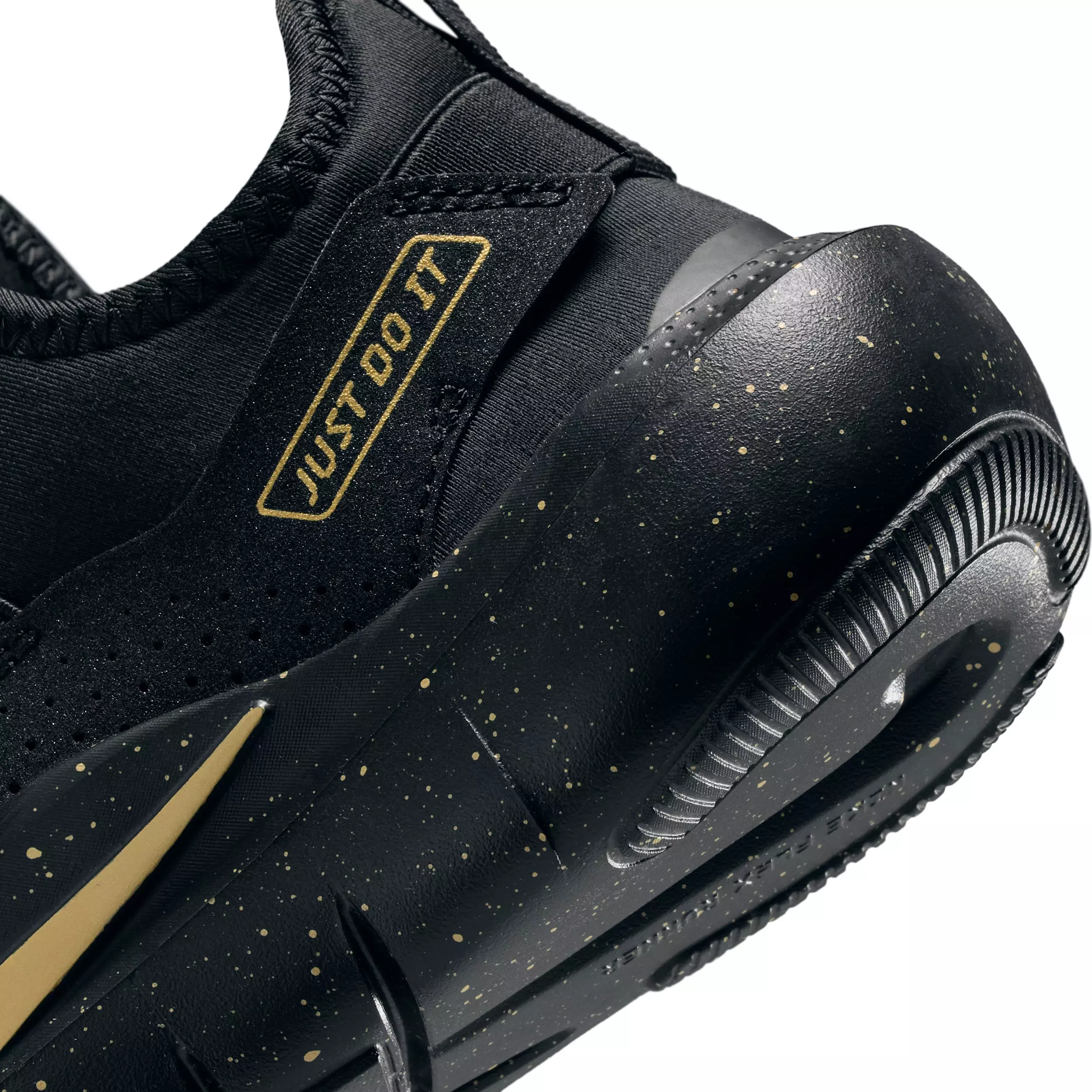 Nike Flex Runner 4 SE "Black/Black/Metallic Gold" Grade School Boys' Running Shoe - BLACK/BLACK/GOLD