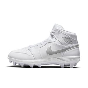 Jordan 1 Mid TD "White/Grey Fog/White" Men's Football Cleat
