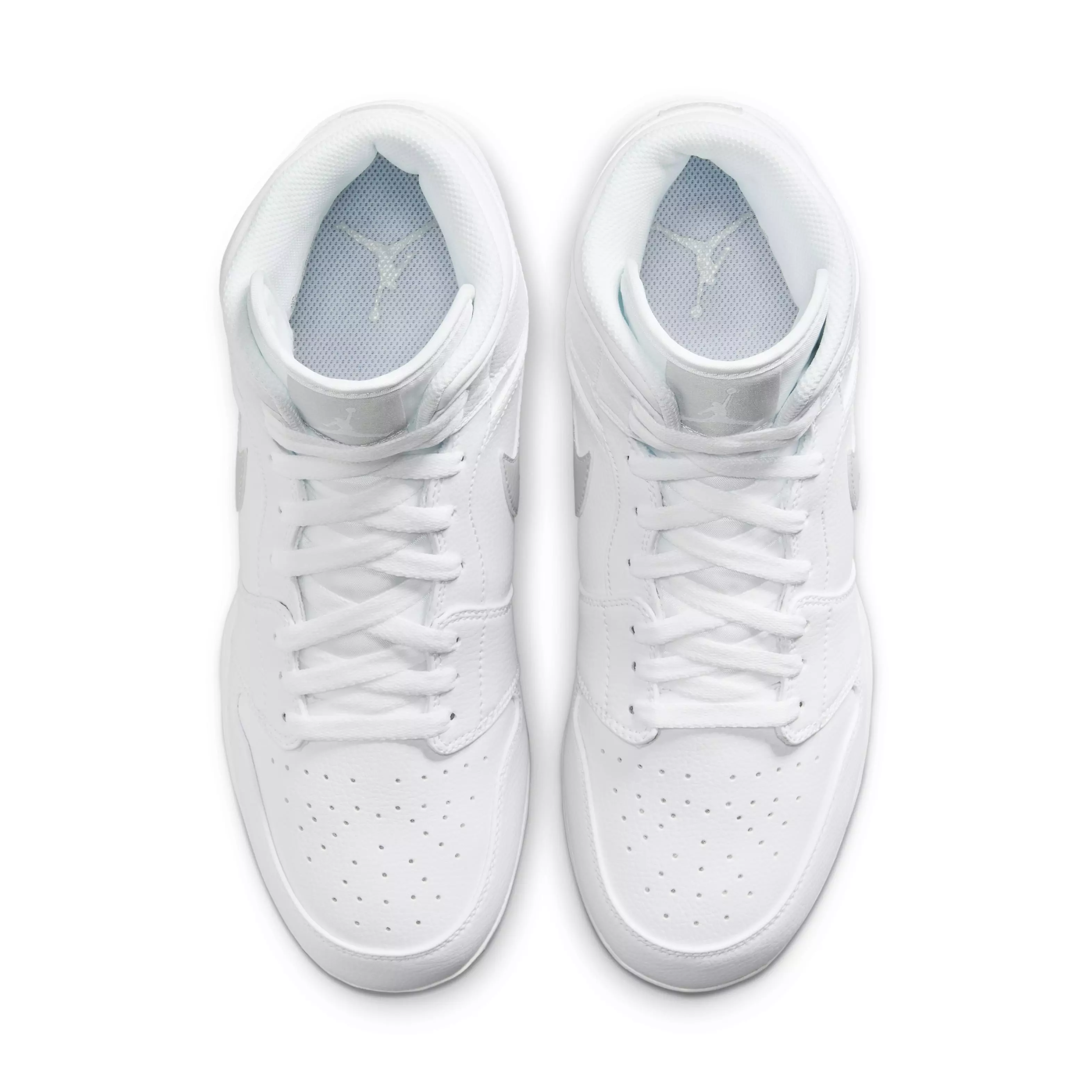 Jordan 1 Mid TD "White/Grey Fog/White" Men's Football Cleat - WHITE/GREY/WHITE