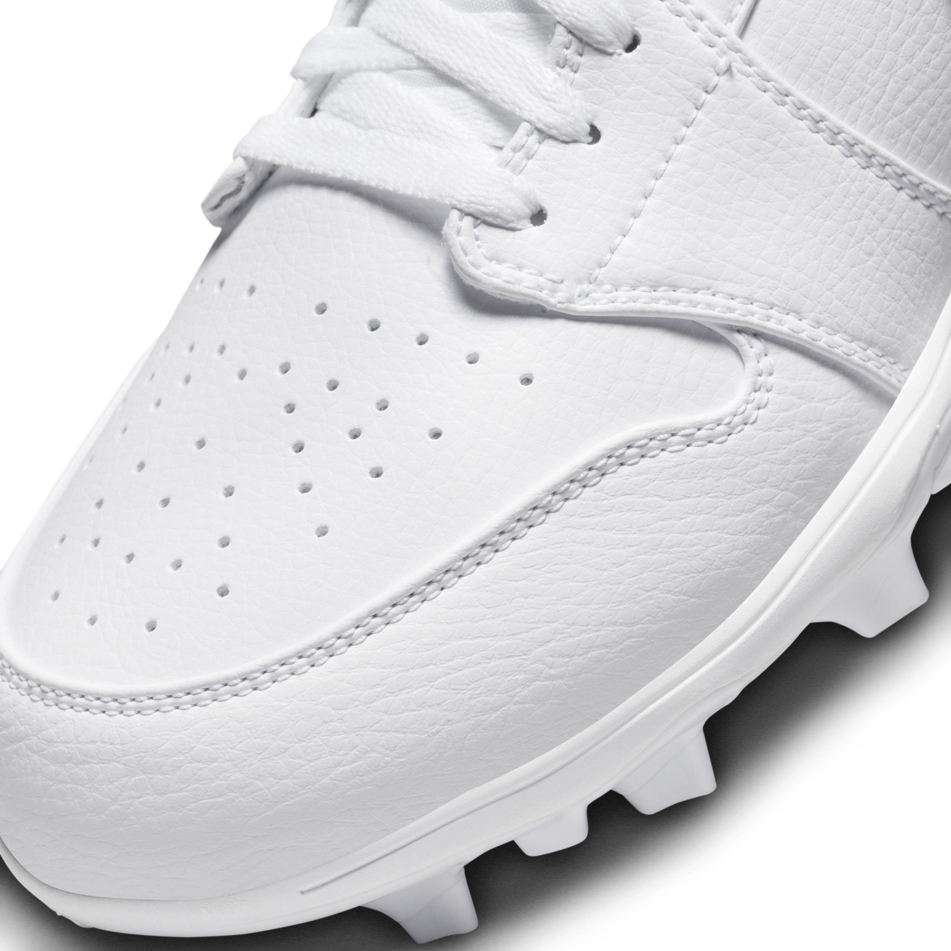 Jordan 1 Mid TD "White/Grey Fog/White" Men's Football Cleat - WHITE/GREY/WHITE Thumbnail View 8