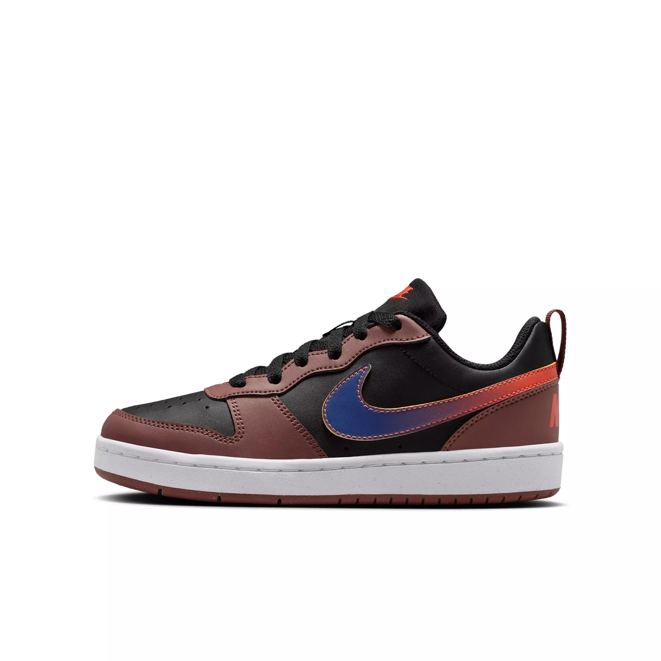 Nike Court Borough Low Recraft "Black/Red Sepia/Team Orange/Deep Night" Grade School Boys' Shoe - BLACK/RED/ORANGE/NIGHT
