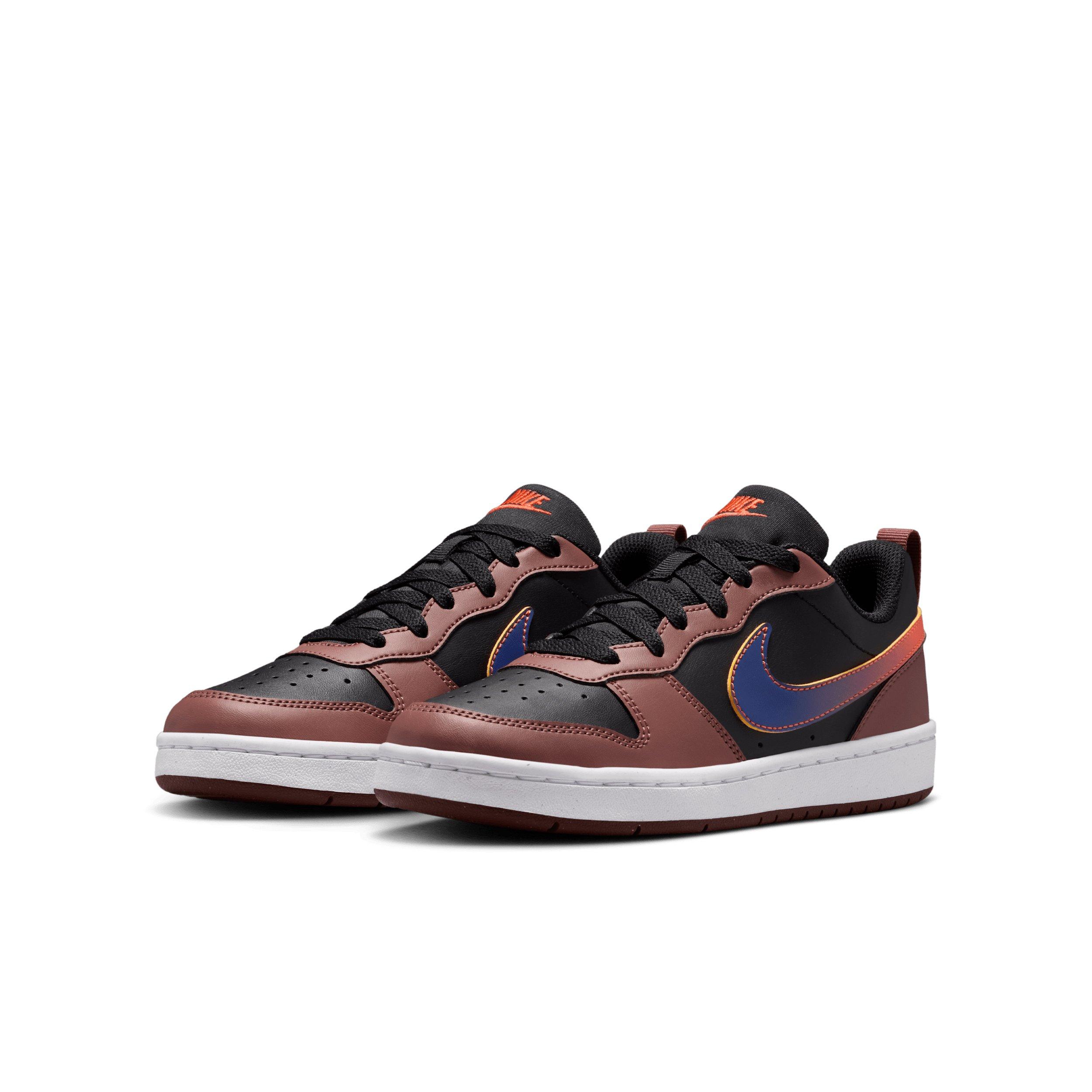 Nike Court Borough Low Recraft Grade School Boys' "Black/Red Sepia/Team Orange/Deep Night" Shoe