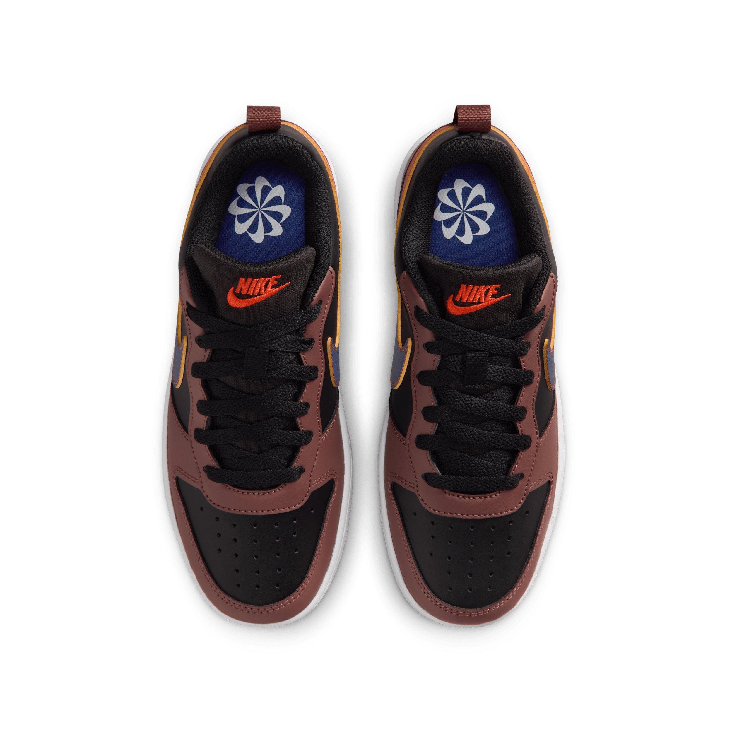 Nike Court Borough Low Recraft Grade School Boys' "Black/Red Sepia/Team Orange/Deep Night" Shoe
