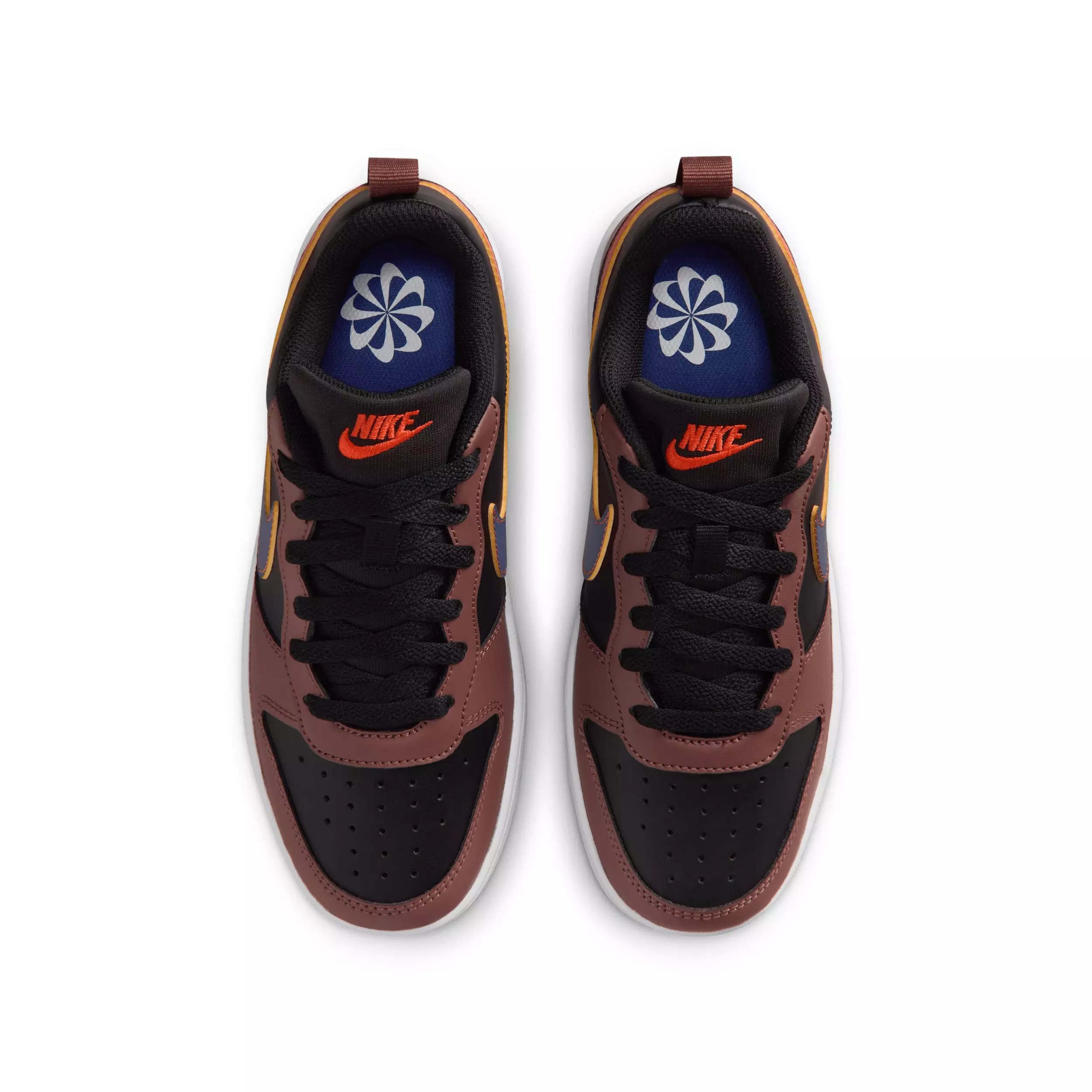 Nike Court Borough Low Recraft "Black/Red Sepia/Team Orange/Deep Night" Grade School Boys' Shoe - BLACK/RED/ORANGE/NIGHT