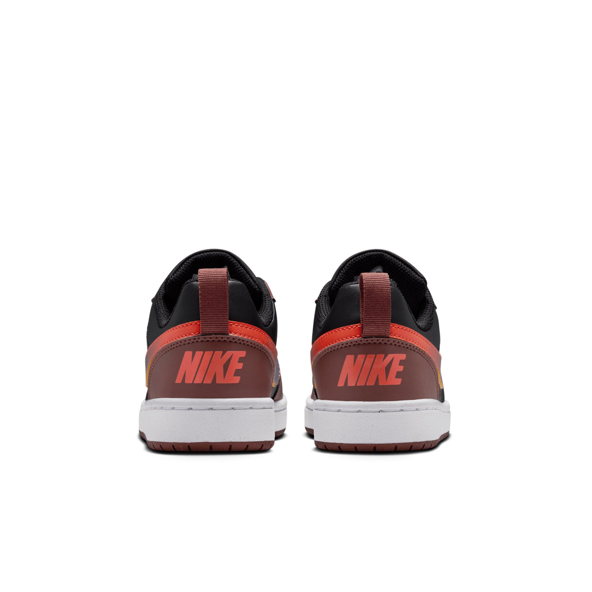 Nike Court Borough Low Recraft Grade School Boys' "Black/Red Sepia/Team Orange/Deep Night" Shoe