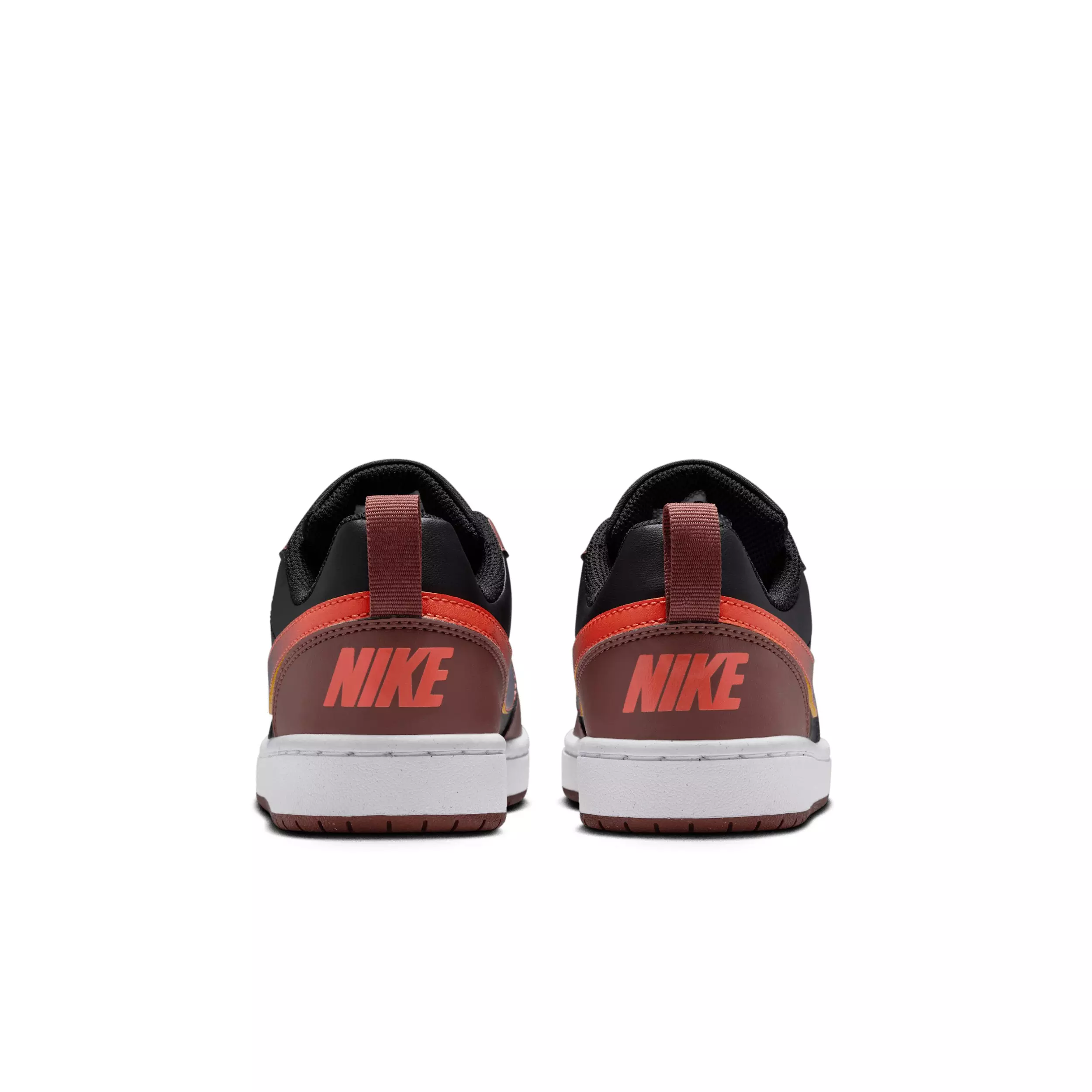 Nike Court Borough Low Recraft "Black/Red Sepia/Team Orange/Deep Night" Grade School Boys' Shoe - BLACK/RED/ORANGE/NIGHT