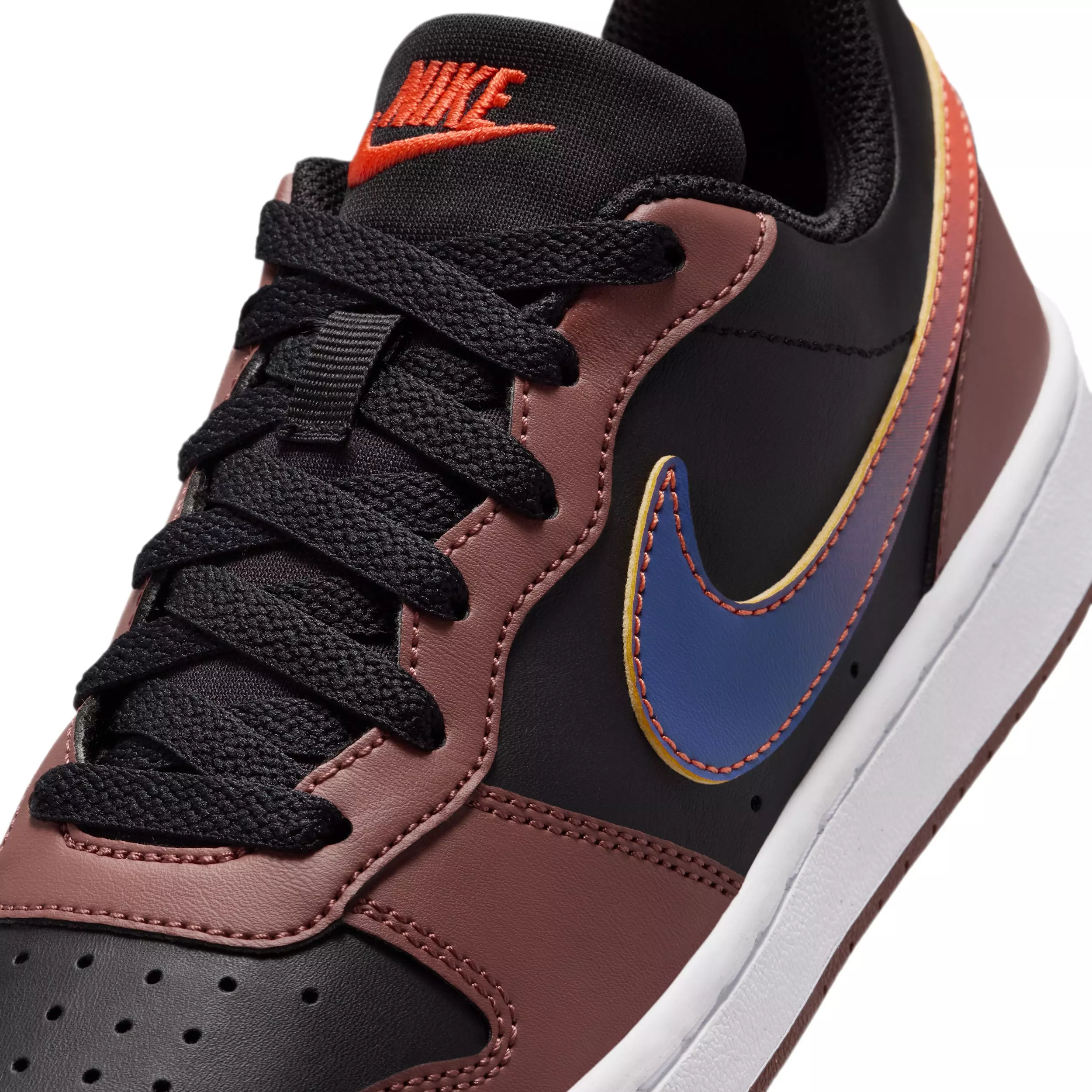 Nike Court Borough Low Recraft "Black/Red Sepia/Team Orange/Deep Night" Grade School Boys' Shoe - BLACK/RED/ORANGE/NIGHT