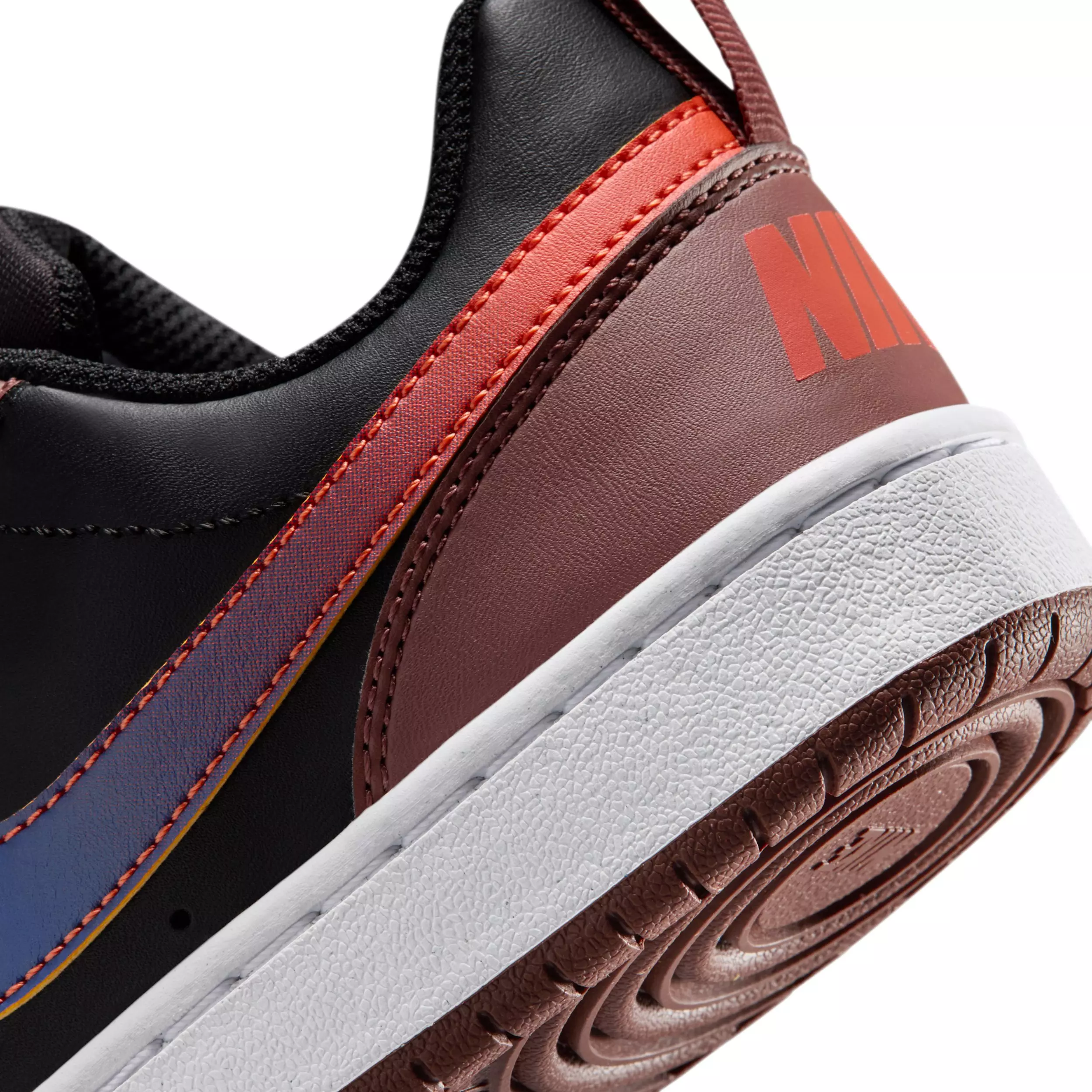 Nike Court Borough Low Recraft "Black/Red Sepia/Team Orange/Deep Night" Grade School Boys' Shoe - BLACK/RED/ORANGE/NIGHT