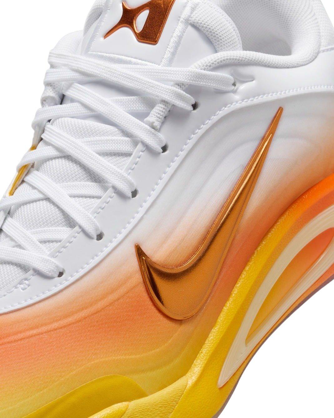 Nike A'One SE Grade School Boys' "White/Chrome Yellow/Safety Orange" Basketball Shoe