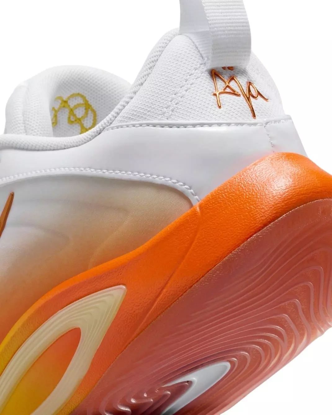 Nike A'One SE "Candy Corn Queen" Grade School Kids' Basketball Shoe - WHITE/YELLOW/ORANGE