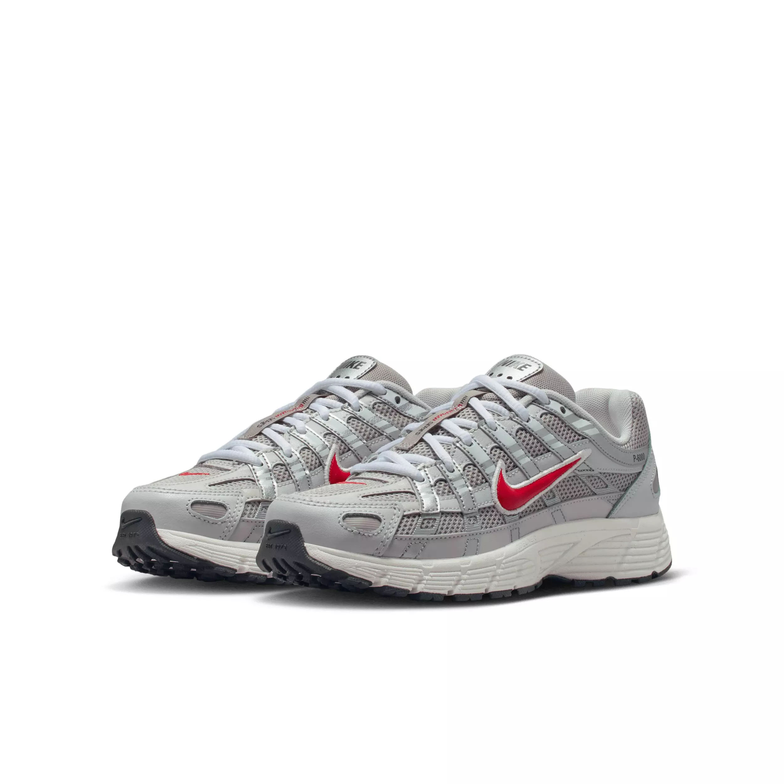 Nike P-6000 "College Grey/Vast Grey/Phantom/Fire Red" Preschool Boys' Shoe - GREY/GREY/PHANTOM/RED