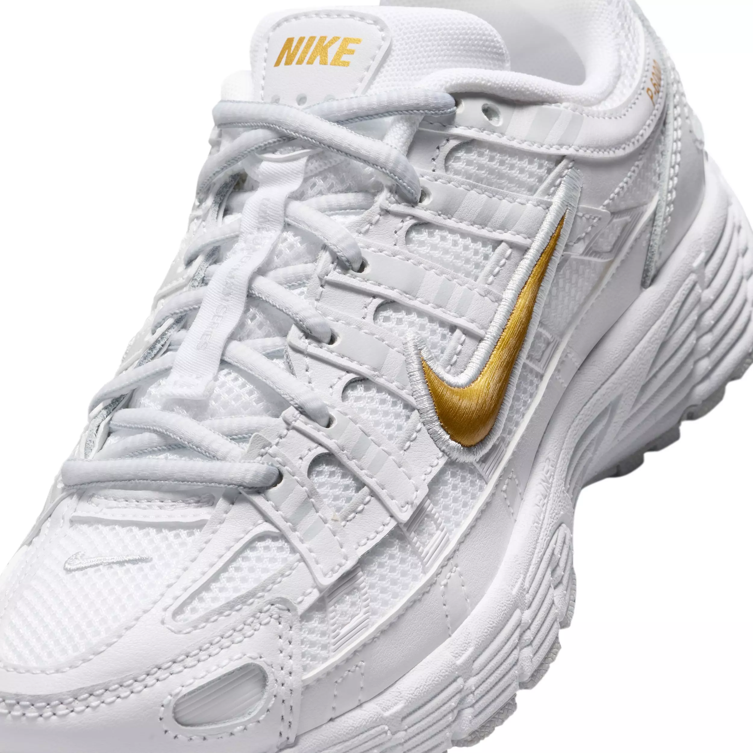 Nike P-6000 "White/Pure Platinum/Metallic Gold" Preschool Girls' Shoe - WHITE/PLATINUM/GOLD