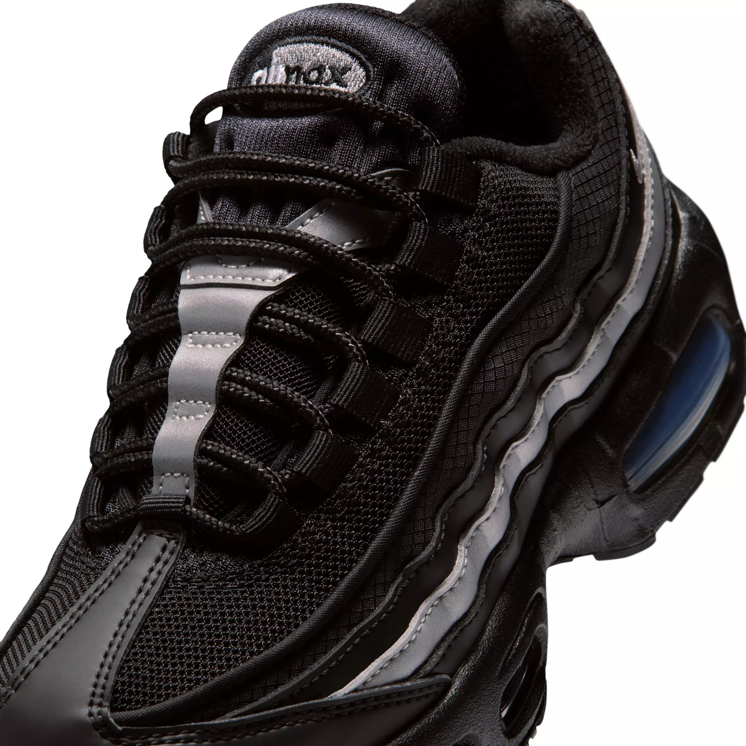Nike Air Max 95 "Black/Black/White/Metallic Silver" Preschool Boys' Shoe - BLACK/BLACK/WHITE/SILVER