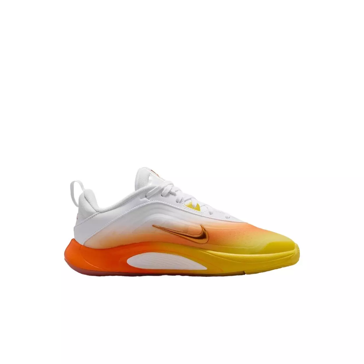 Nike A'One SE "White/Chrome Yellow/Safety Orange" Preschool Boys' Basketball Shoe - WHITE/YELLOW/ORANGE