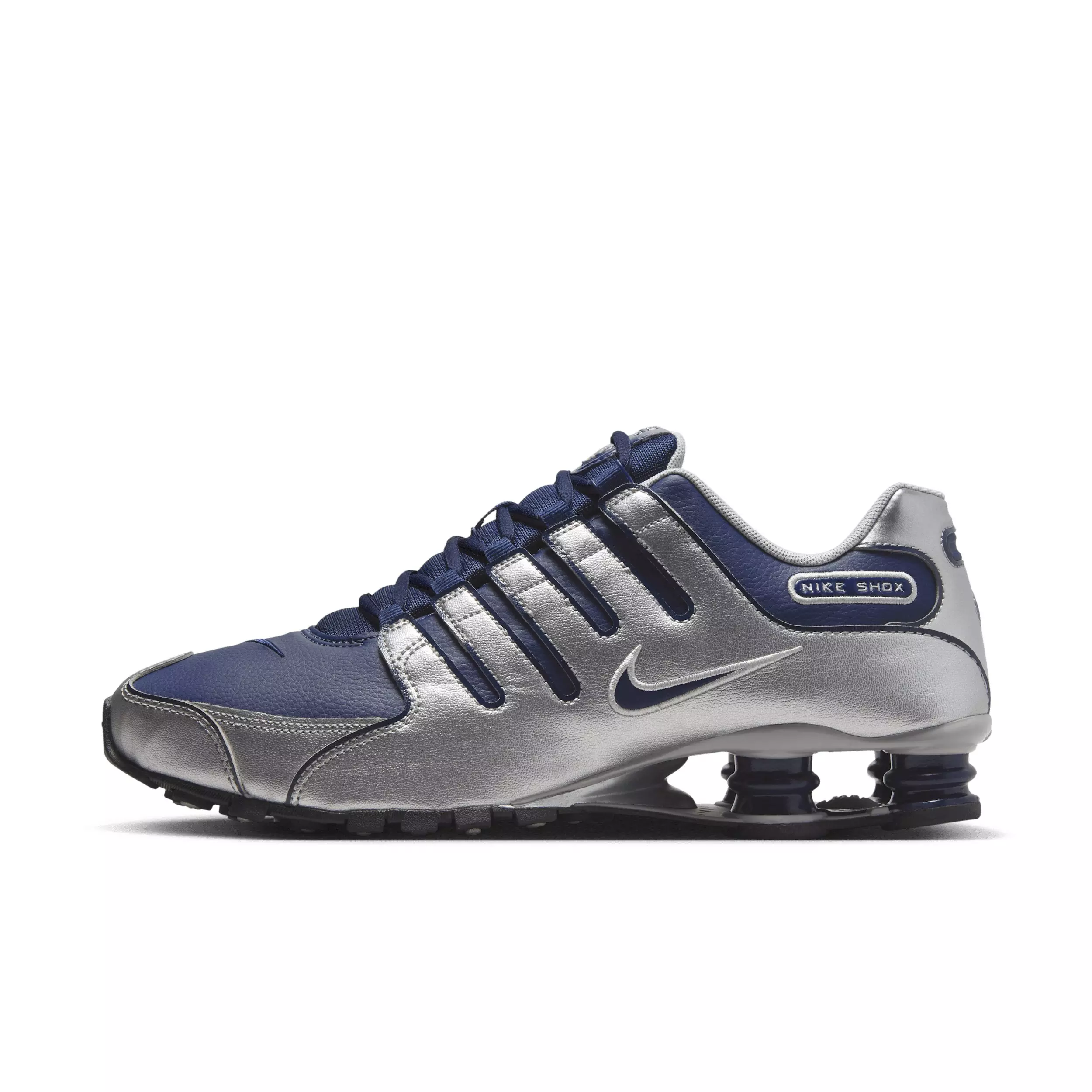 Nike Shox NZ "Midnight Navy/Metallic Silver/Black" Men's Shoe - NAVY/SILVER/BLACK