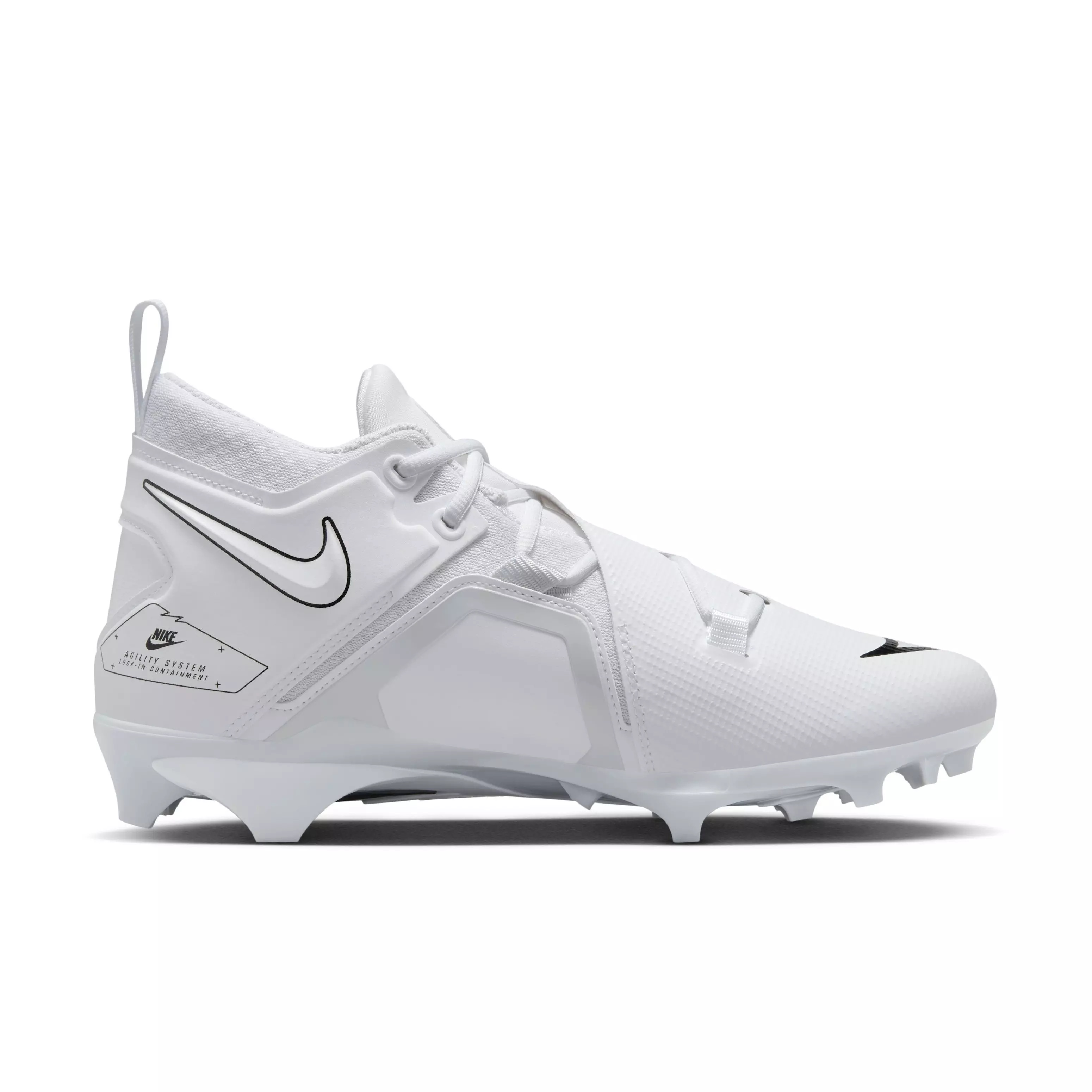 Nike Alpha Menace Pro 3 "White/Black/Pure Platinum" Men's Football Cleat - WHITE/BLACK/PLATINUM