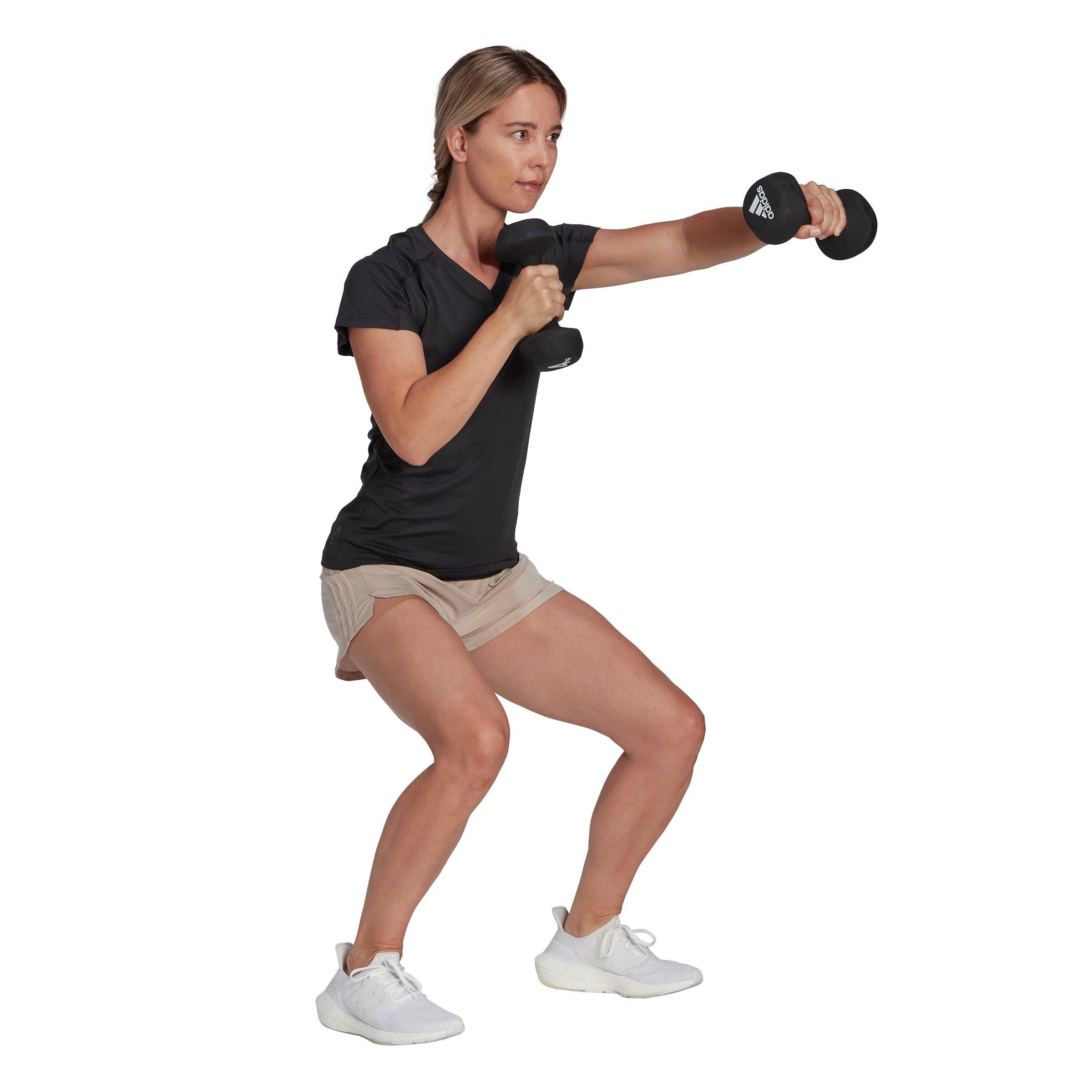 adidas Women's AEROREADY Train Essentials Minimal Branding V-Neck Tee - Black - BLACK Thumbnail View 5