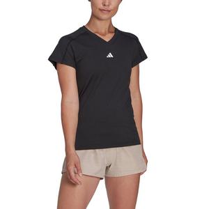 adidas Women's AEROREADY Train Essentials Minimal Branding V-Neck Tee - Black
