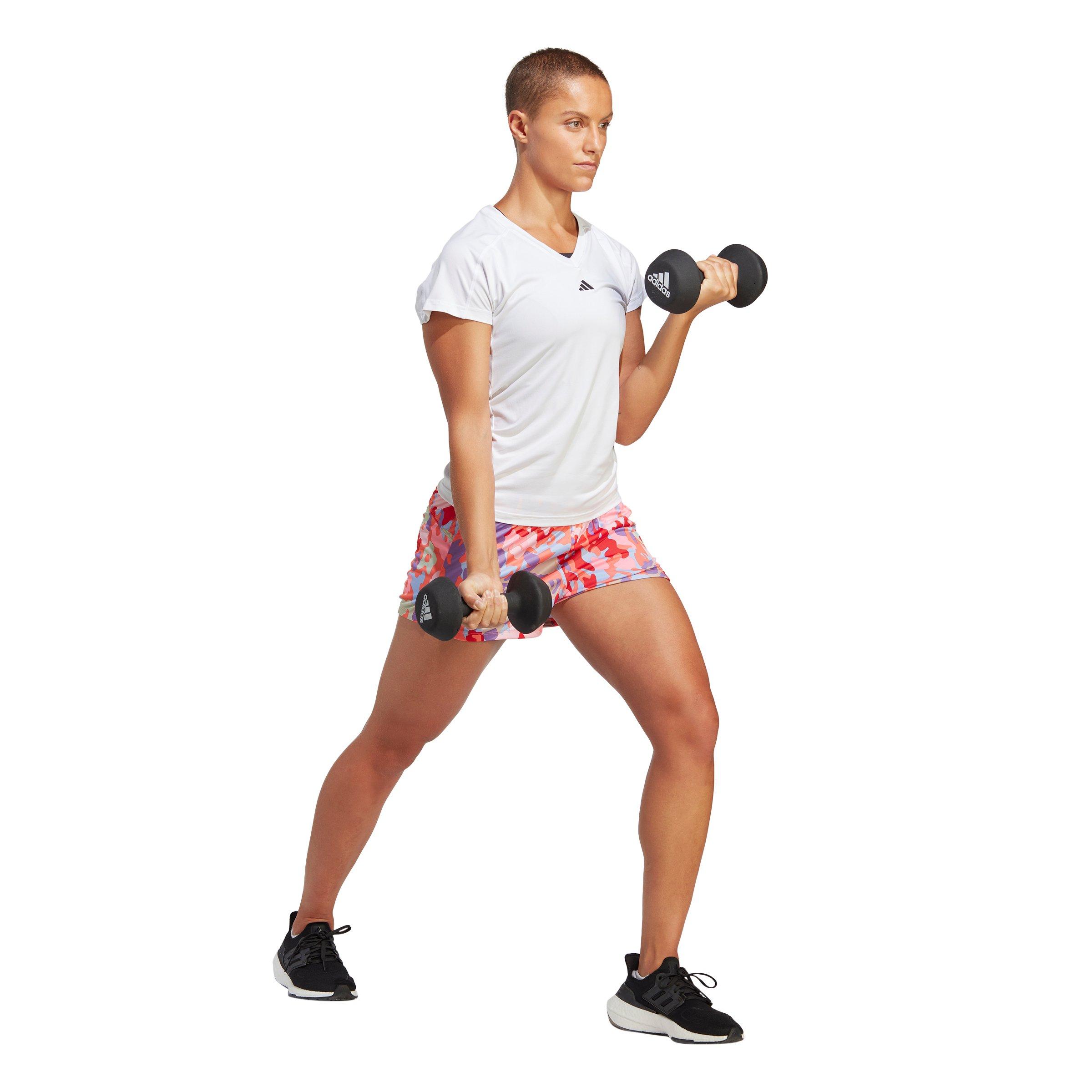 adidas Women's AEROREADY Train Essentials Minimal Branding V-Neck Tee - White - WHITE Thumbnail View 5