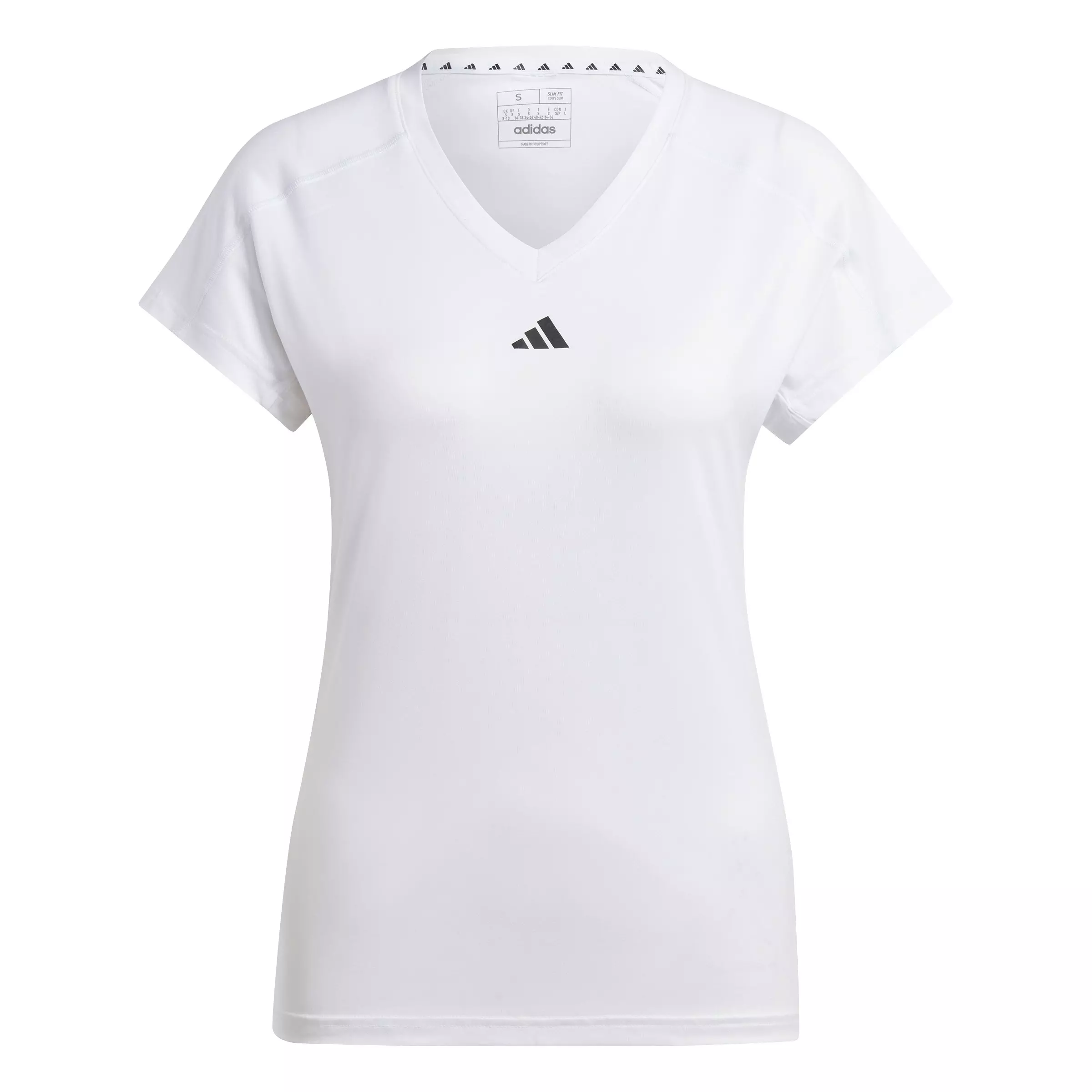 adidas Women's AEROREADY Train Essentials Minimal Branding V-Neck Tee - White - WHITE