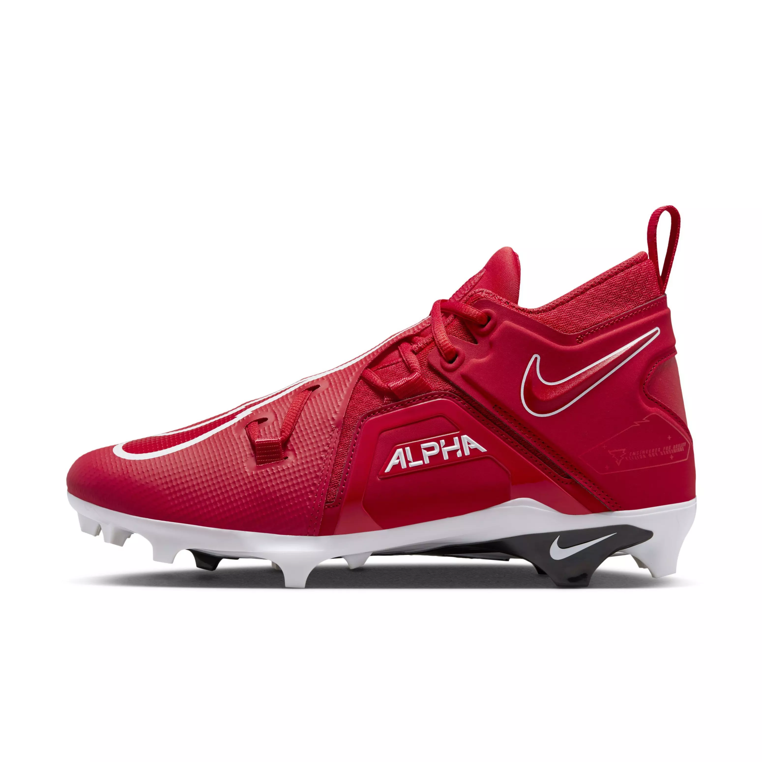 Nike Alpha Menace Pro 3 "University Red/White/Bright Crimson" Men's Football Cleat - RED/WHITE/CRIMSON