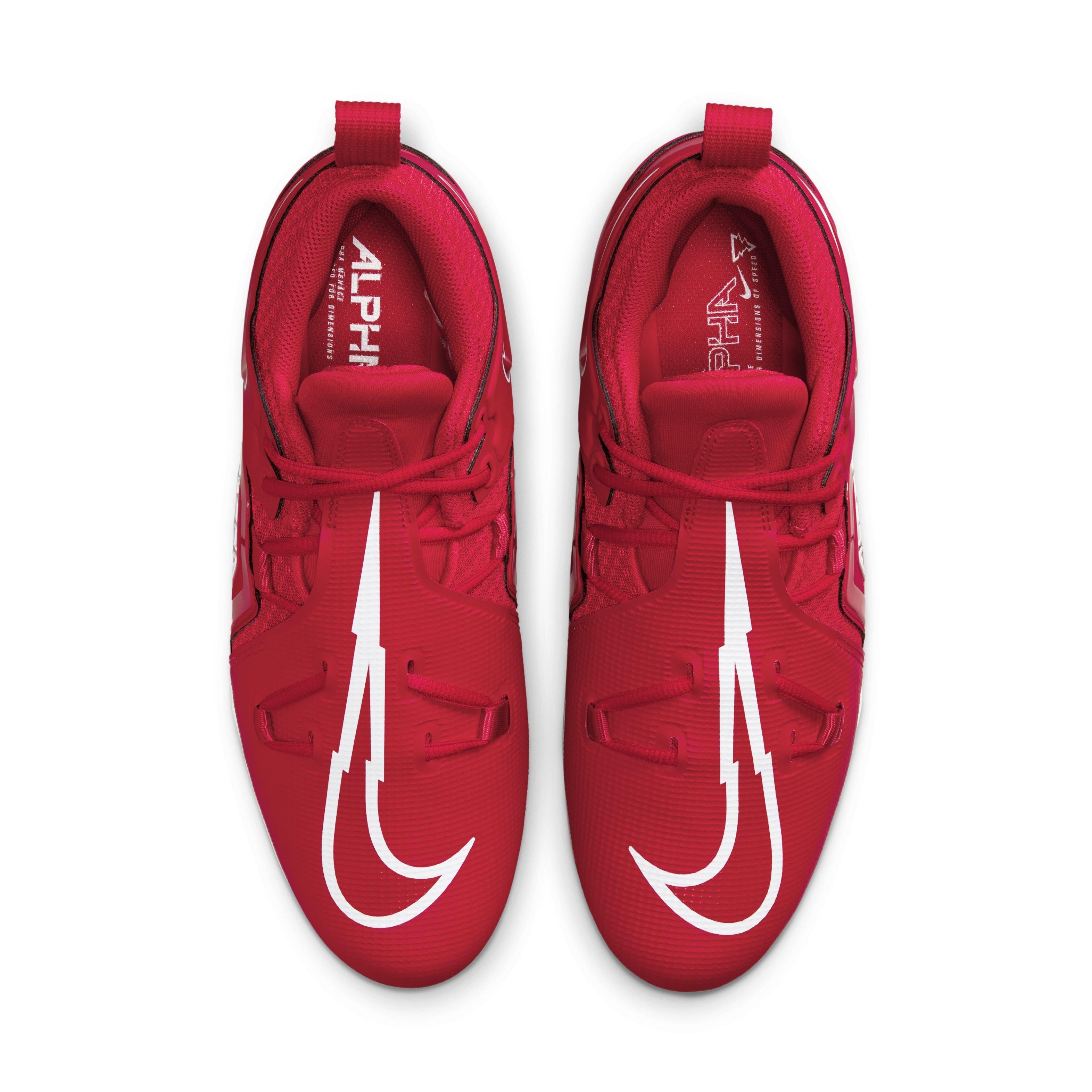Nike Alpha Menace Pro 3 "University Red/White/Bright Crimson" Men's Football Cleat - RED/WHITE/CRIMSON Thumbnail View 4